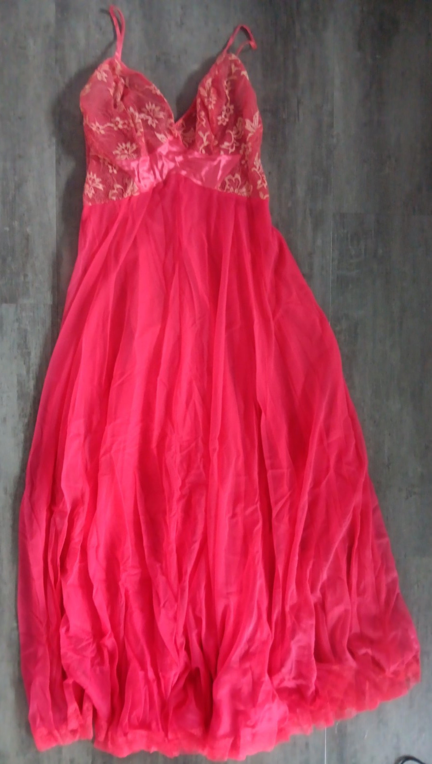 Vintage Clair Sandra by Lucie Ann Beverly Hills Gown Red/Pink Size 34