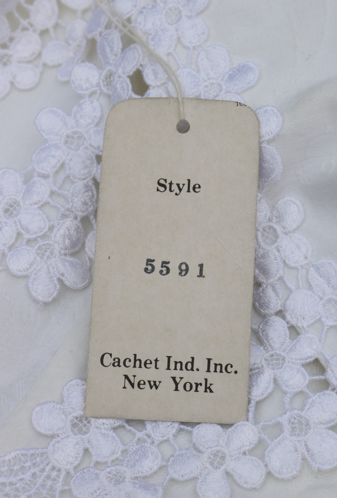 Vintage Cachet Dress 13/14 Bari Protas 1980s White w/Lace Victorian Wedding Tea
