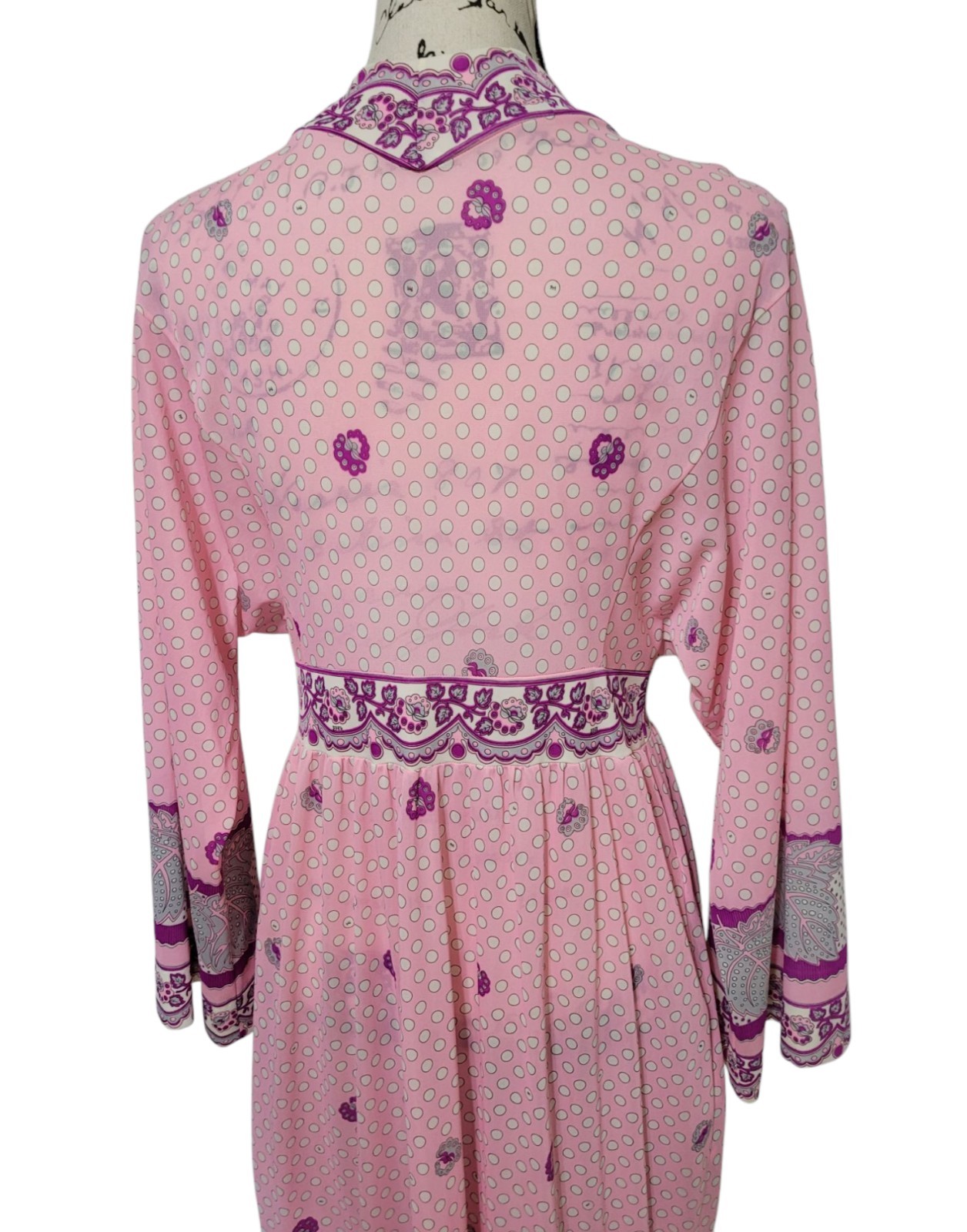 Vintage Emilio Pucci Formfit Rogers Pink Sheer Long Robe M Medium 14-16
