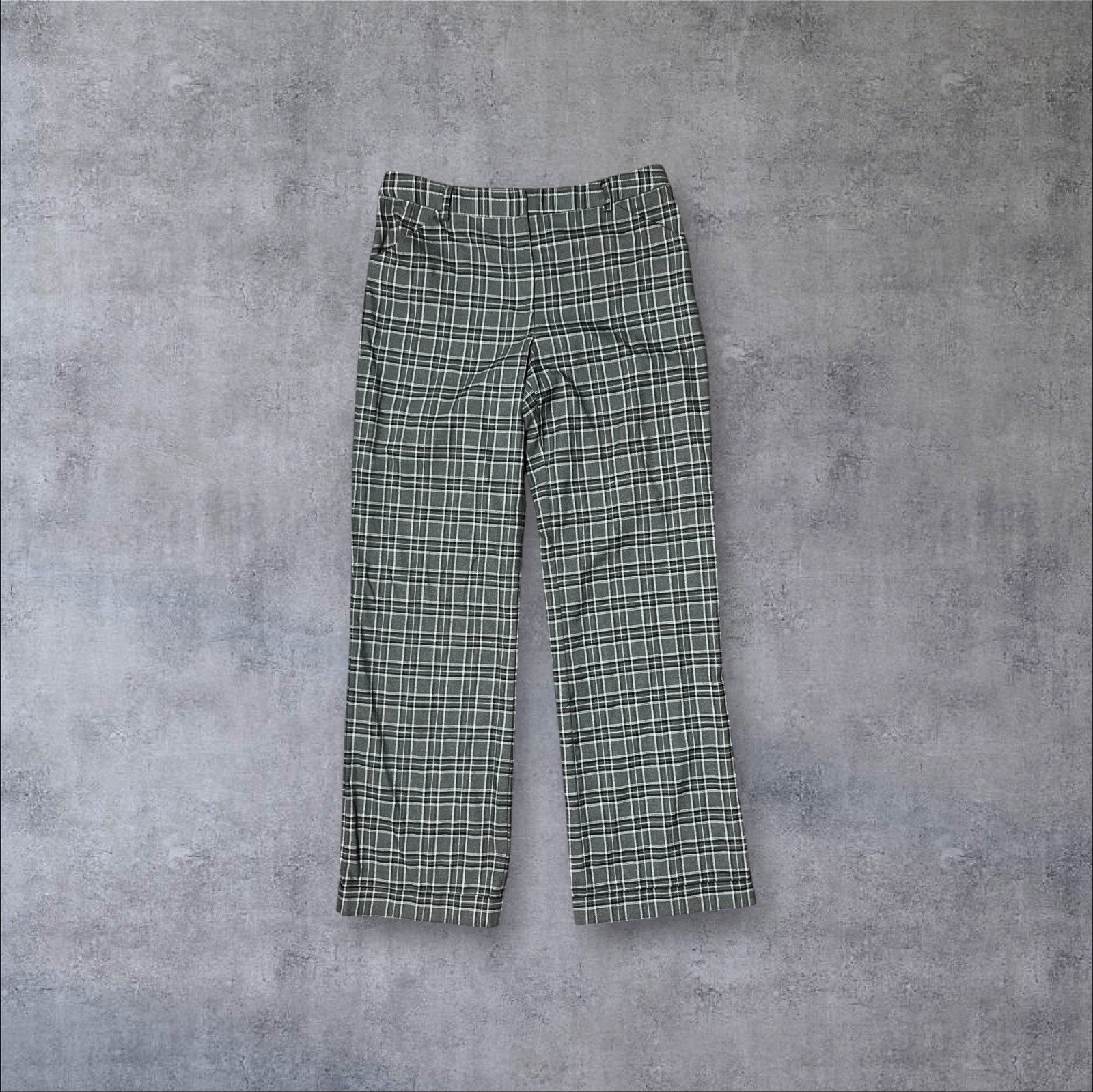 Gray Plaid Sz 10 Tall Long Elegant Legs Trousers