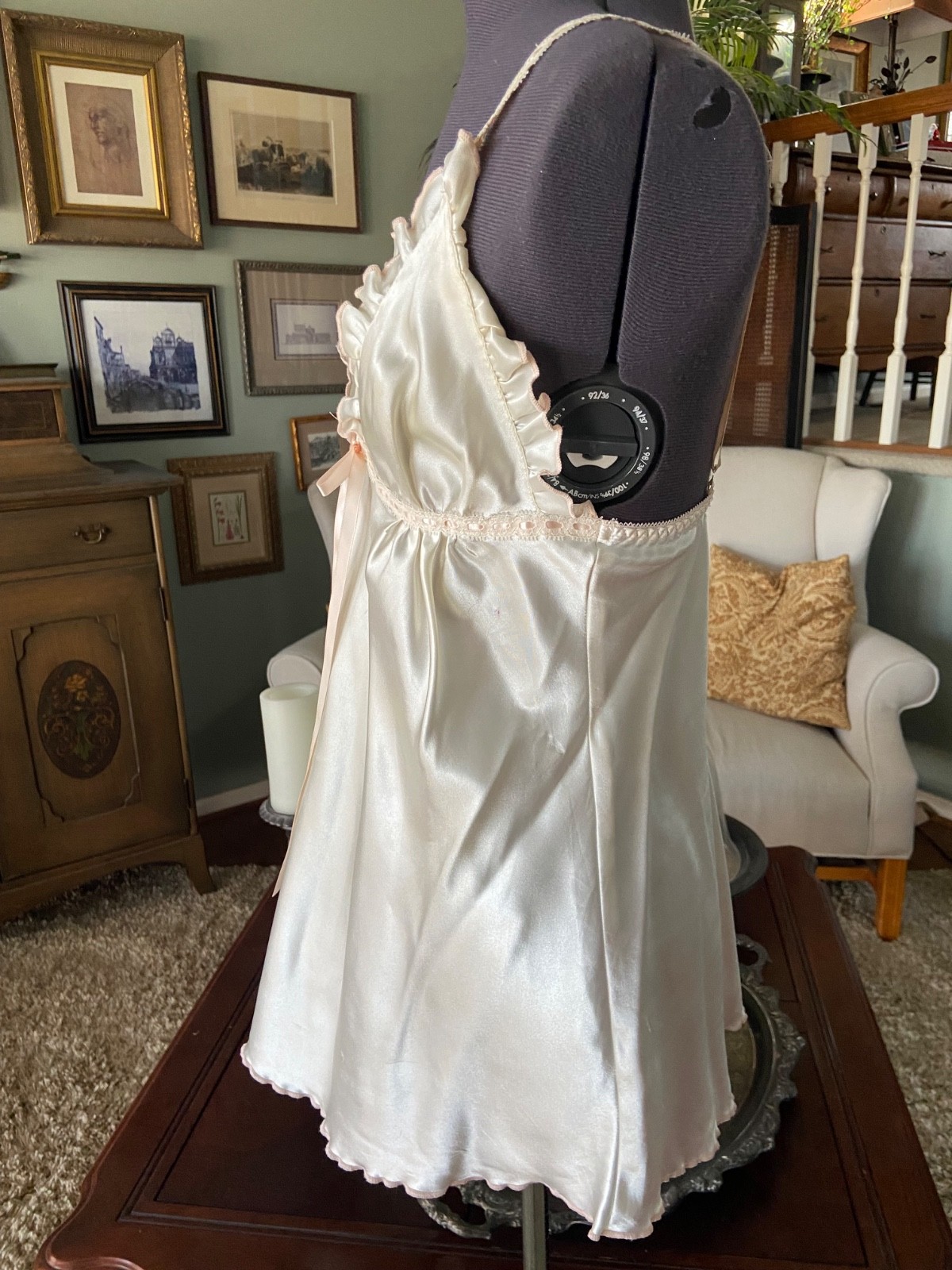 Cinemaetoile Seductivewear Shorty Nightgown & Robe Ivory & Pink Size M NWT