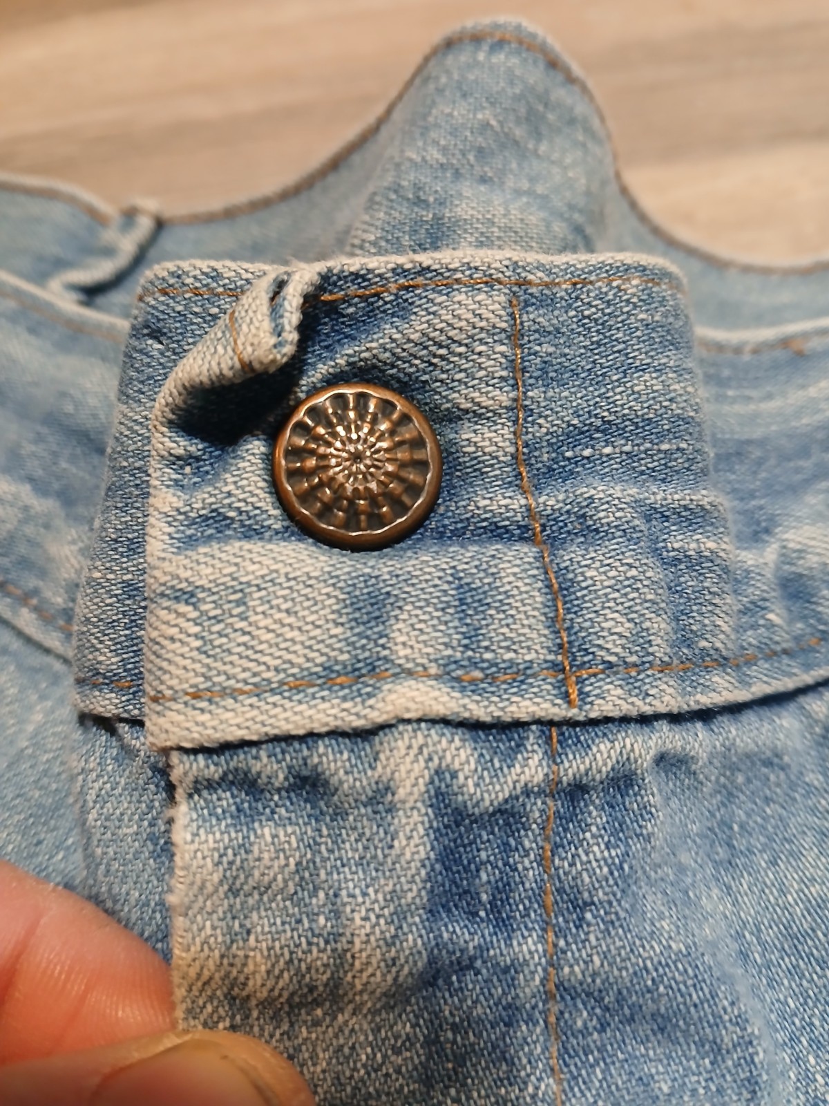 Vintage 70s Denim Bell Bottom Custom Embroidered Flare Hippy 32×28.5 RARE Floral