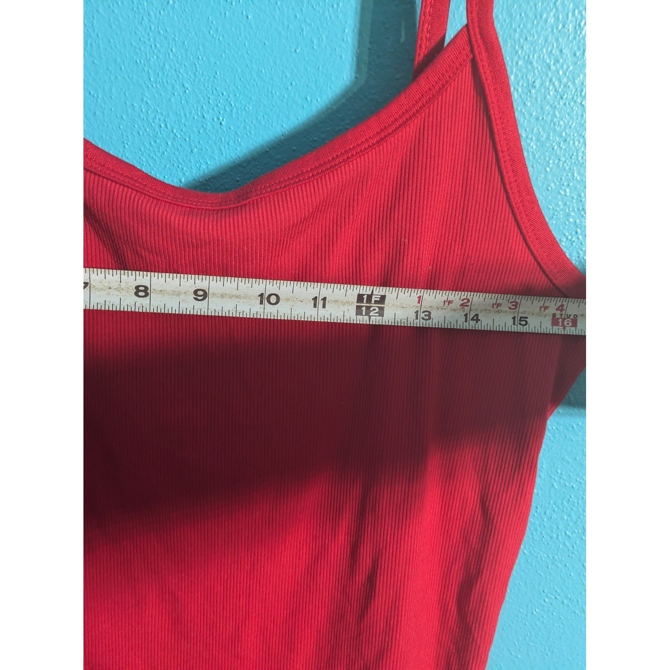Red Ribbed Cami Tank | Y2K Aesthetic | XL