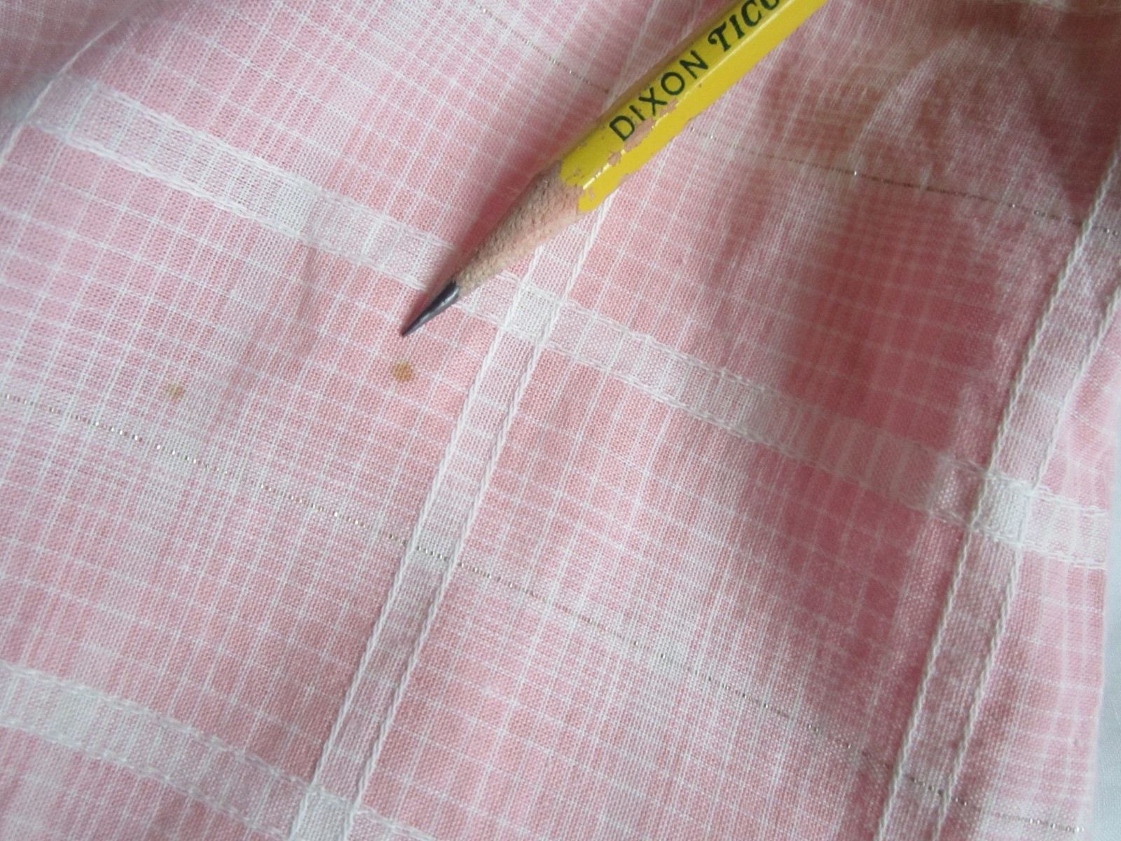 Vintage 1950s Pink Cotton Day / House Dress Sz S-M Plaid Button up Bows in Back