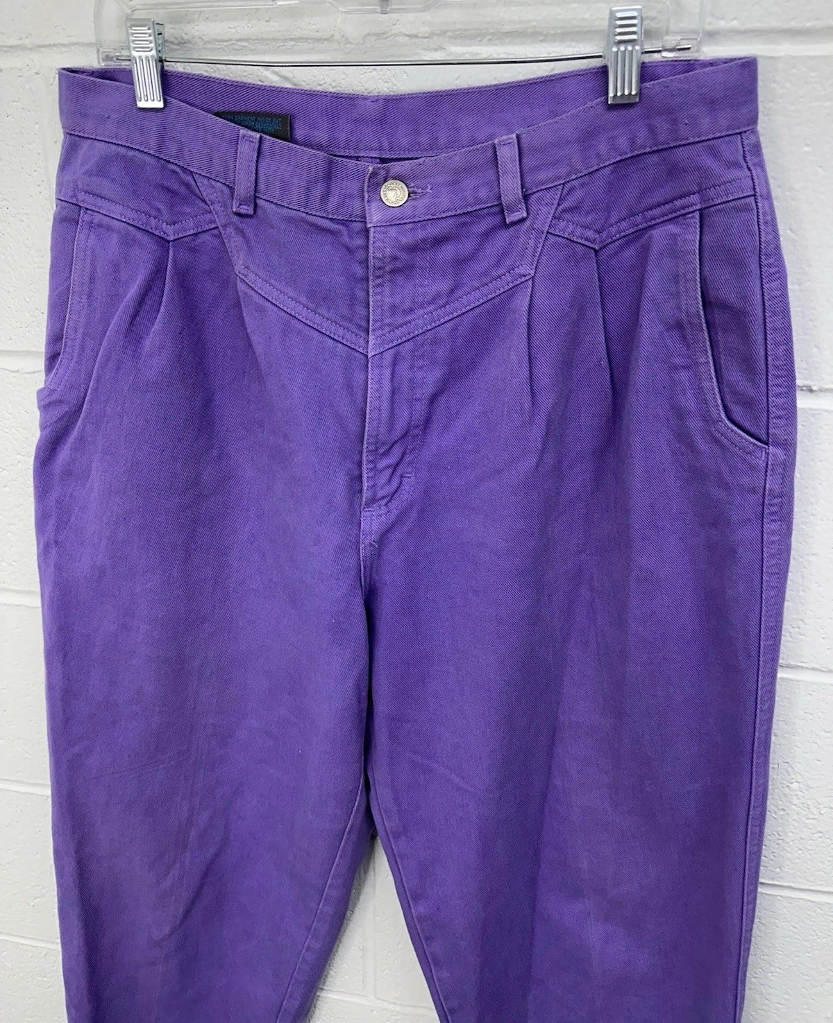VTG Women&rsquo;s 90s Purple Denim Rocky Mountain Jeans Sz 33 1990s Rockies Bareback