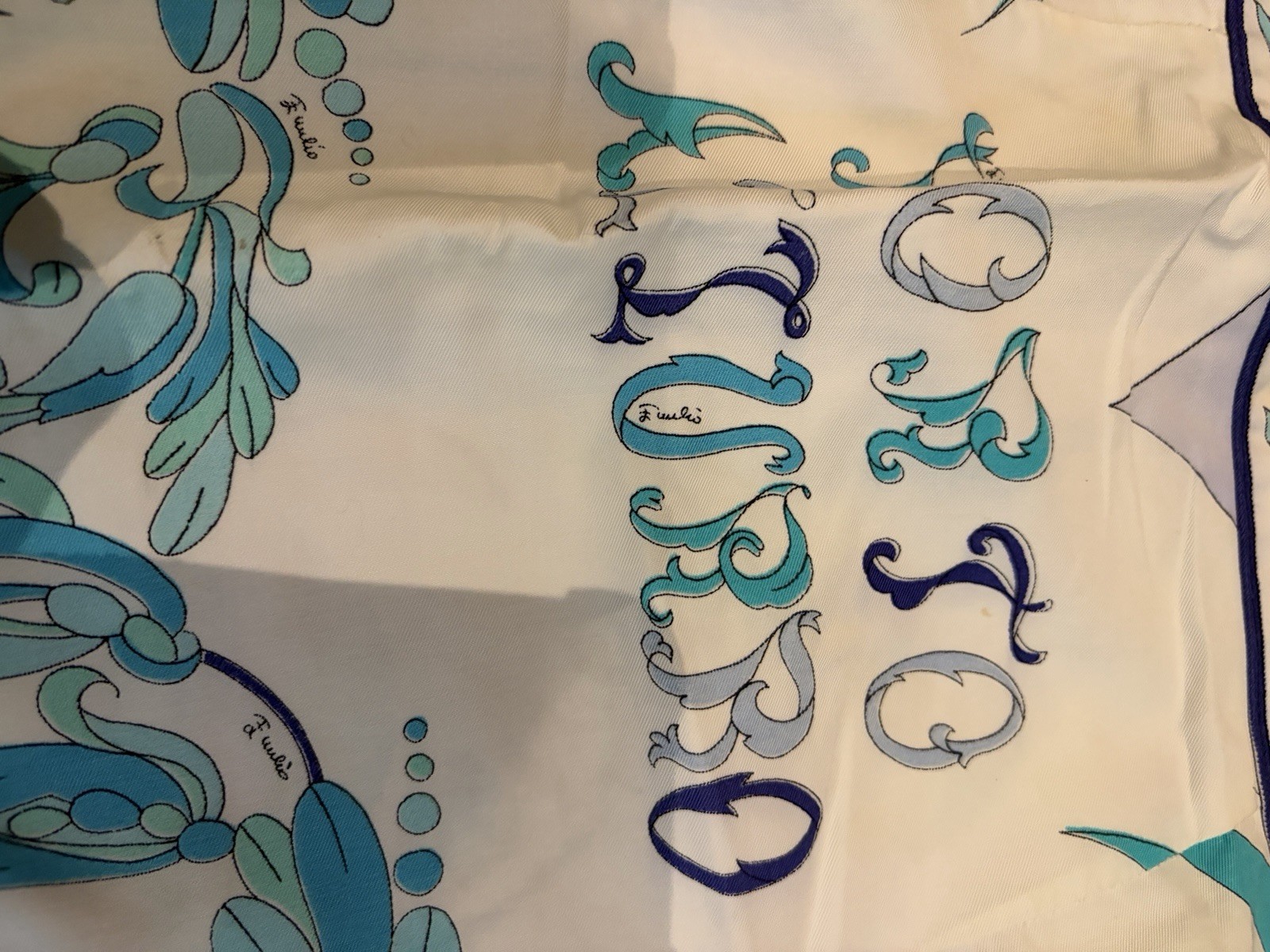 Emilio Pucci Porto Azzurro Skirt Blue White Print Italy Cotton Size 4 Vintage.
