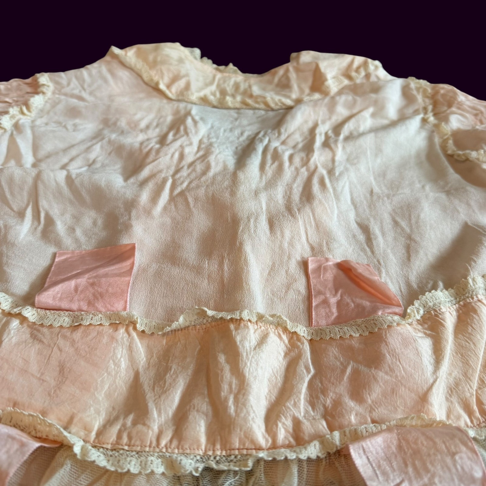 Antique Victorian Edwardian Ethereal Pastel Bohemian Ornate Bed Jacket S
