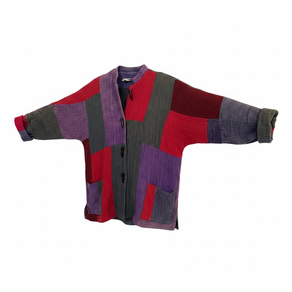 Jenny Kee Flamingo Park Wool Jacket 80s Vintage Oversized Patchwork Australia