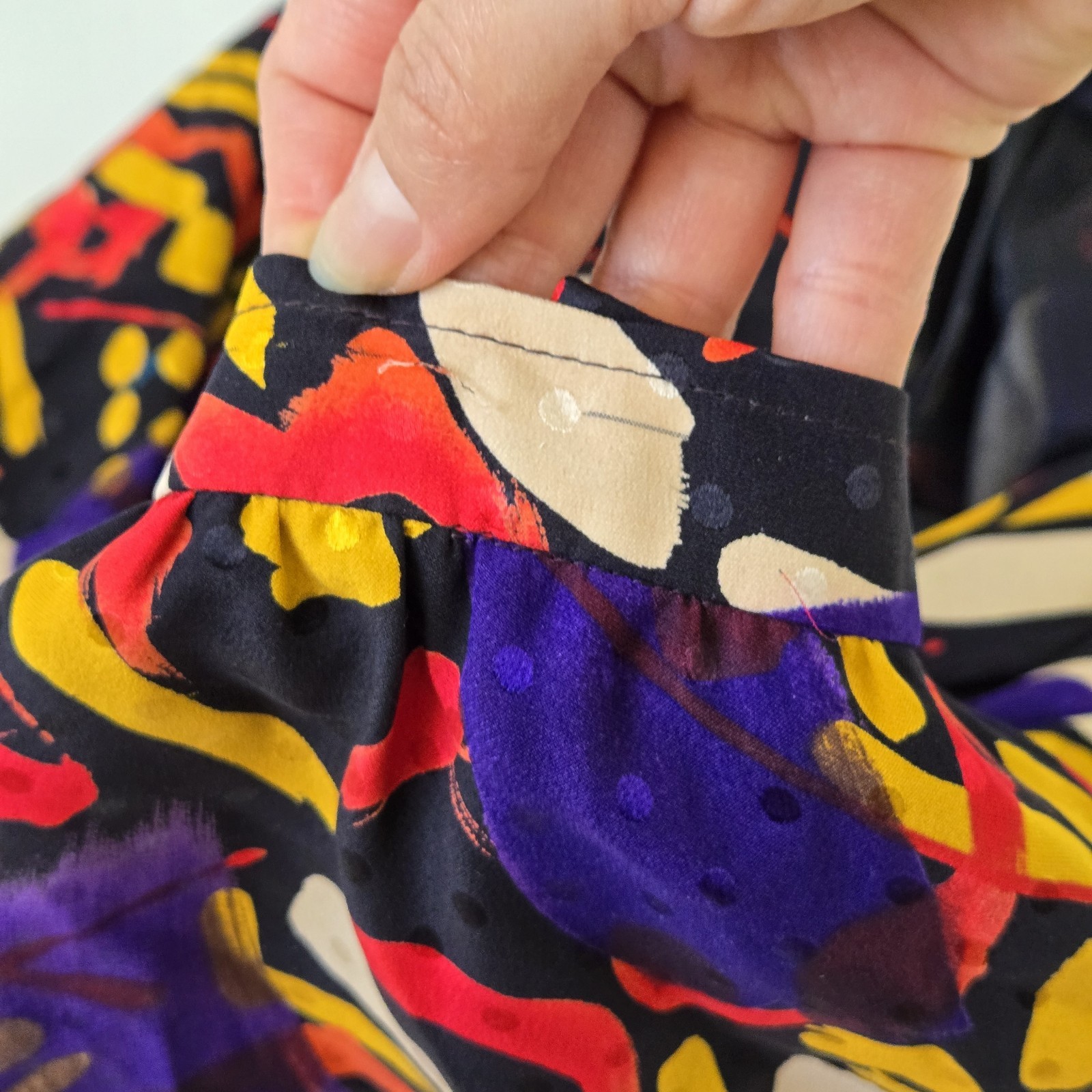 Vtg 1980s Emanuel Ungaro Parallèle Abstract Print Silk Wrap Skirt Sz6 Colorful