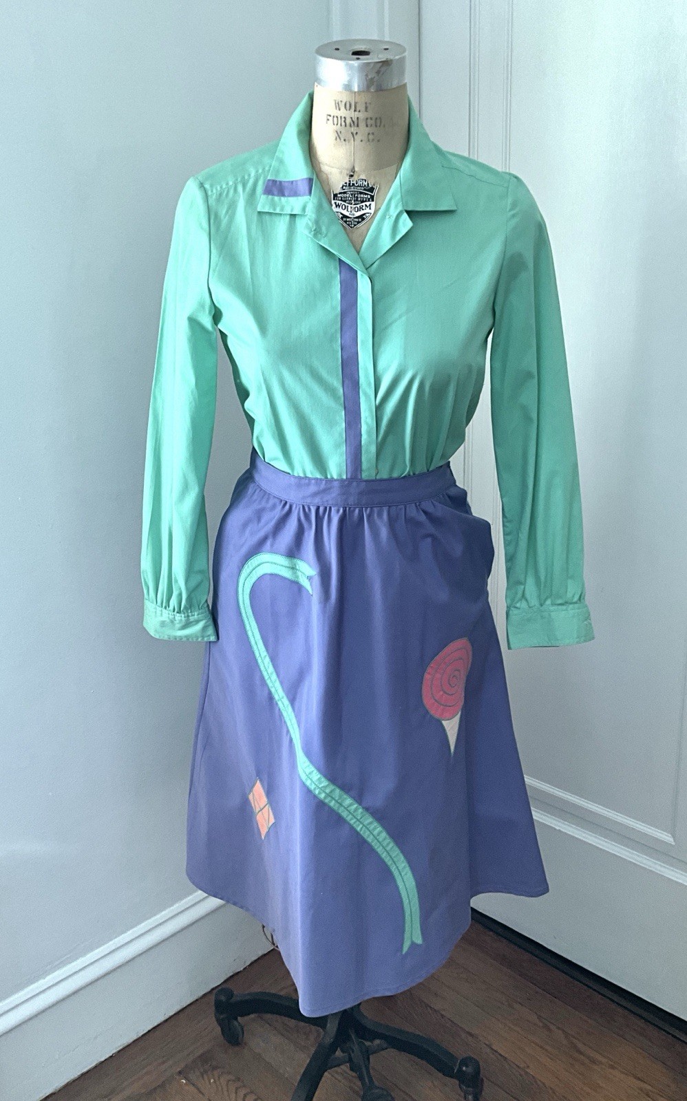Vintage 1970&rsquo;s Giorgio Sant&rsquo;Angelo 2 PIece Appliqued Skirt and Top