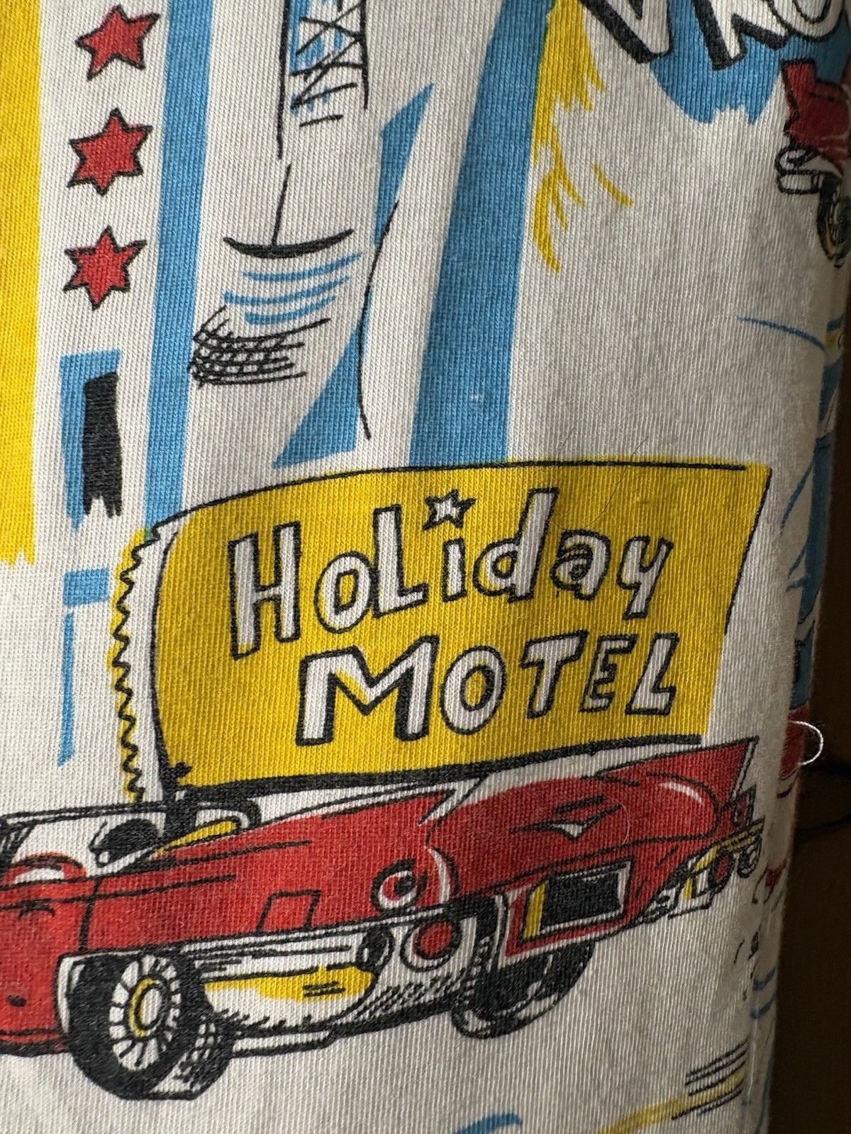 Vtg 80&prime; Instant Glamour Limited Express Cotton Graphic Tee Holiday Motel Cars M