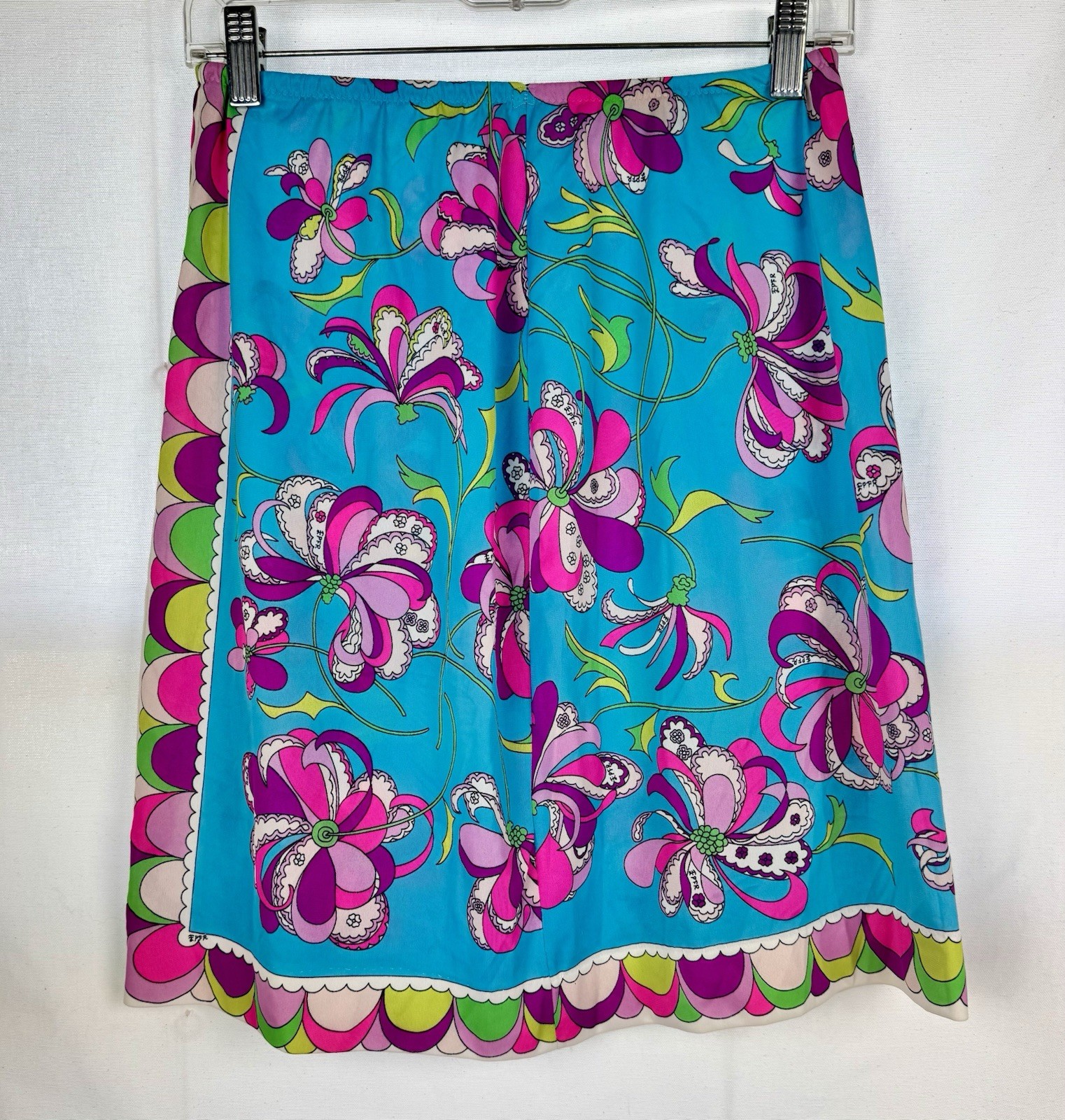 Emilio Pucci for Formfit Rogers Vintage 1960s Multi Color mini Slip skirt Size M