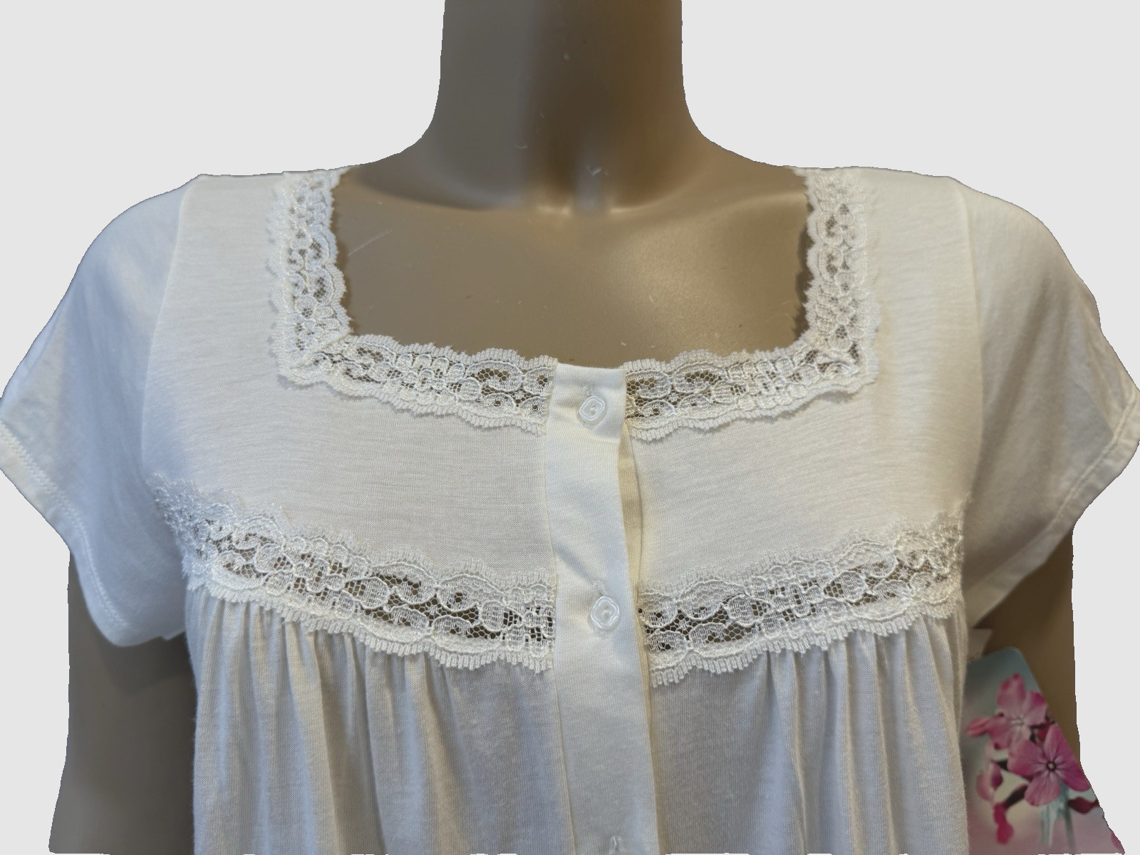 VTG Shadowline Amyris Pima Cotton Blend Nightgown, Sz S/M w/Tags Deadstock 90&rsquo;s