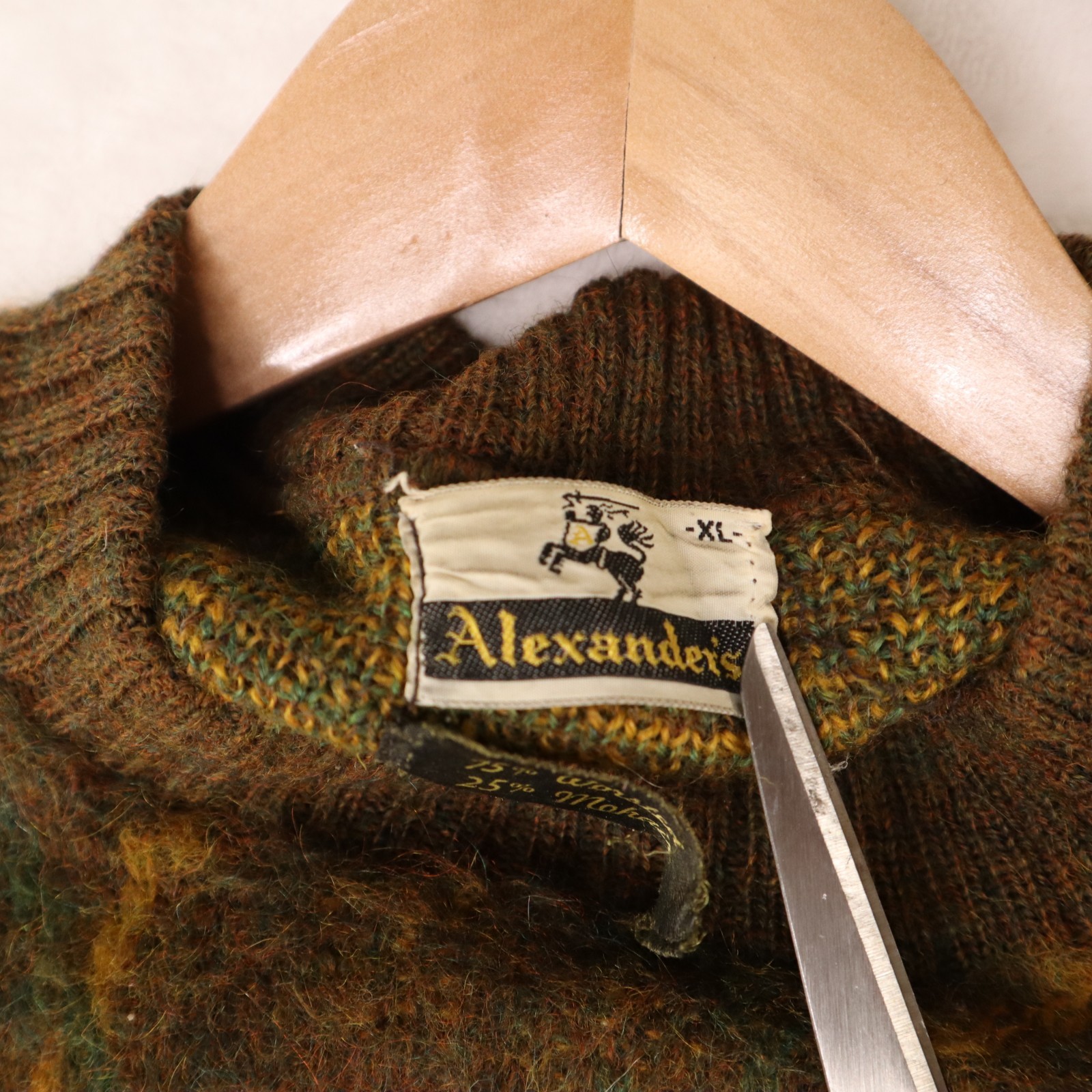 Vintage Alexander&rsquo;s Worsted Wool/Mohair Blend Sweater Women&rsquo;s XL Brown Pullover
