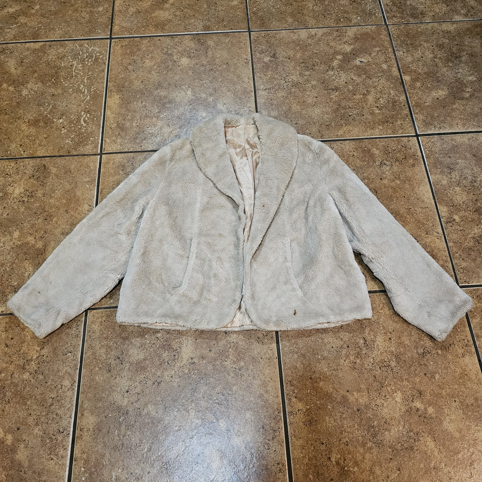 Vintage 50s Fur Jacket Crop Cloud No 9 Collins & Aikman Elegant Housewife Mob