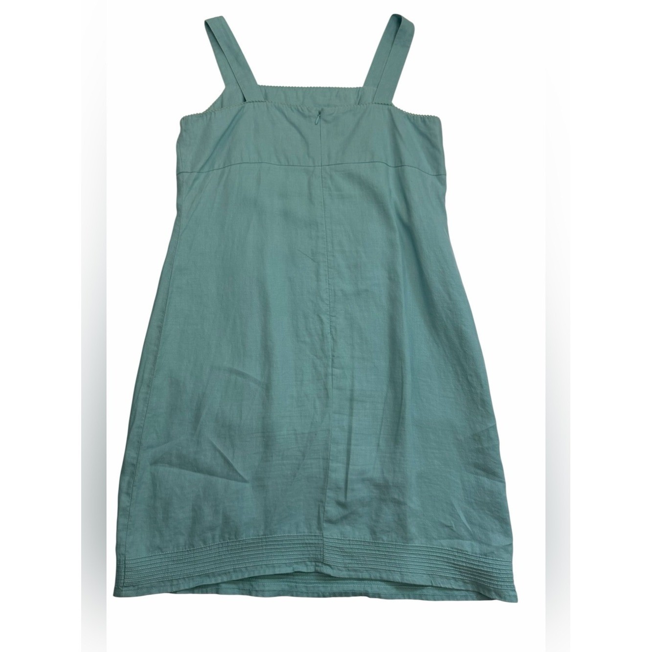 Old Navy 100% Linen Aqua Blue Tank Shift Dress Size 12 Coastal Resort Summer