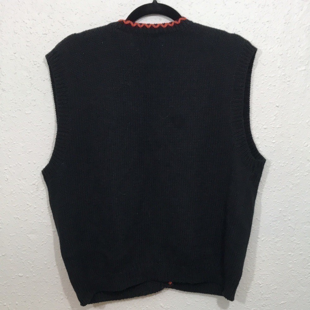 Jennifer Moore Halloween Knitted by Hand Vintage Embroidered Sweater Vest