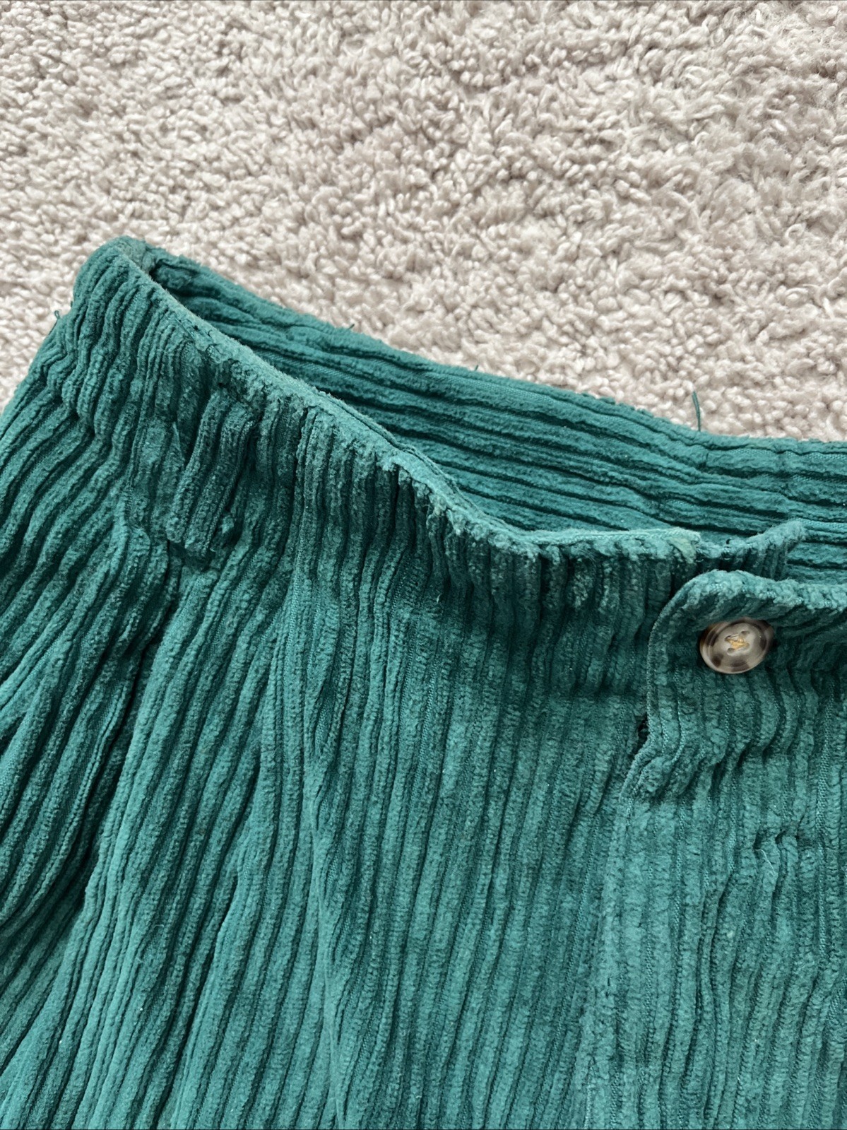Copper Key Vintage Green High Waisted Pleated Corduroy Shorts Junior 7 Cotton