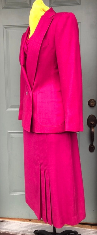 NWOT NWT Evan Picone fuscia lined skirt suit sz 14 Lloyd Williams blouse sz 10