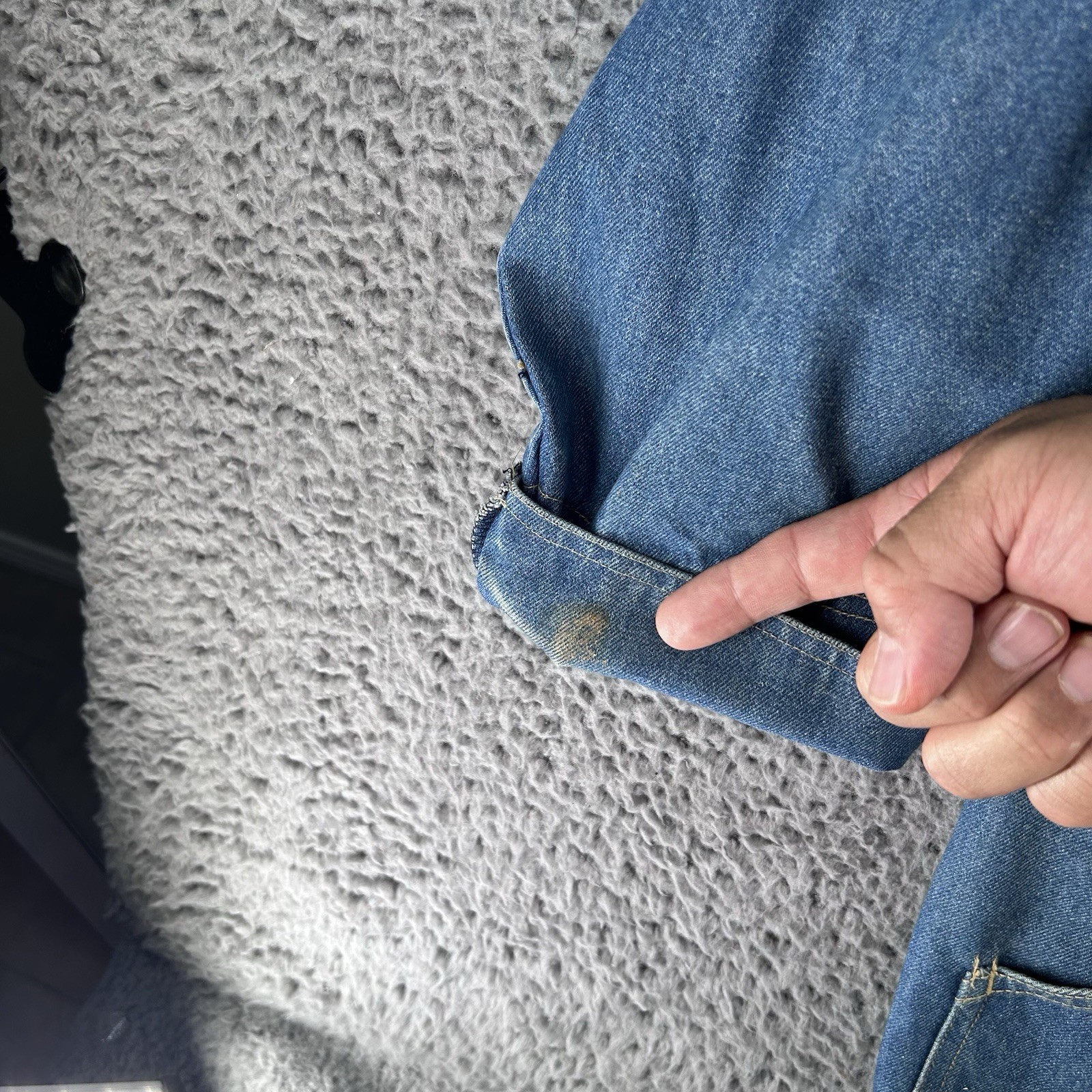 Vintage 90s Long Denim Chore Jacket Size 2X Everyday Toggles Boho Cottagecore