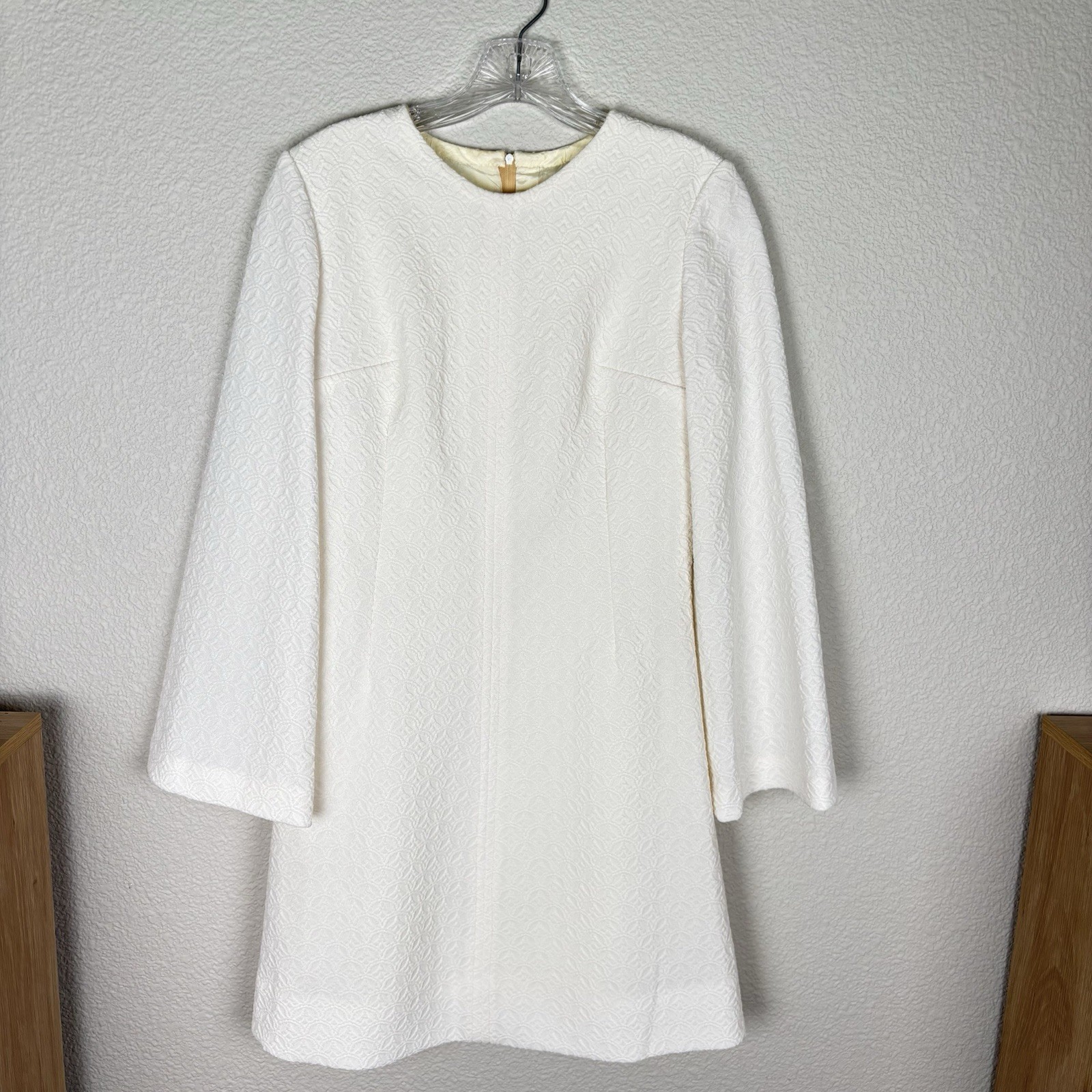 Vintage Dress Small Ivory White Bell Sleeve Gogo Dress 1960’s See Measurements