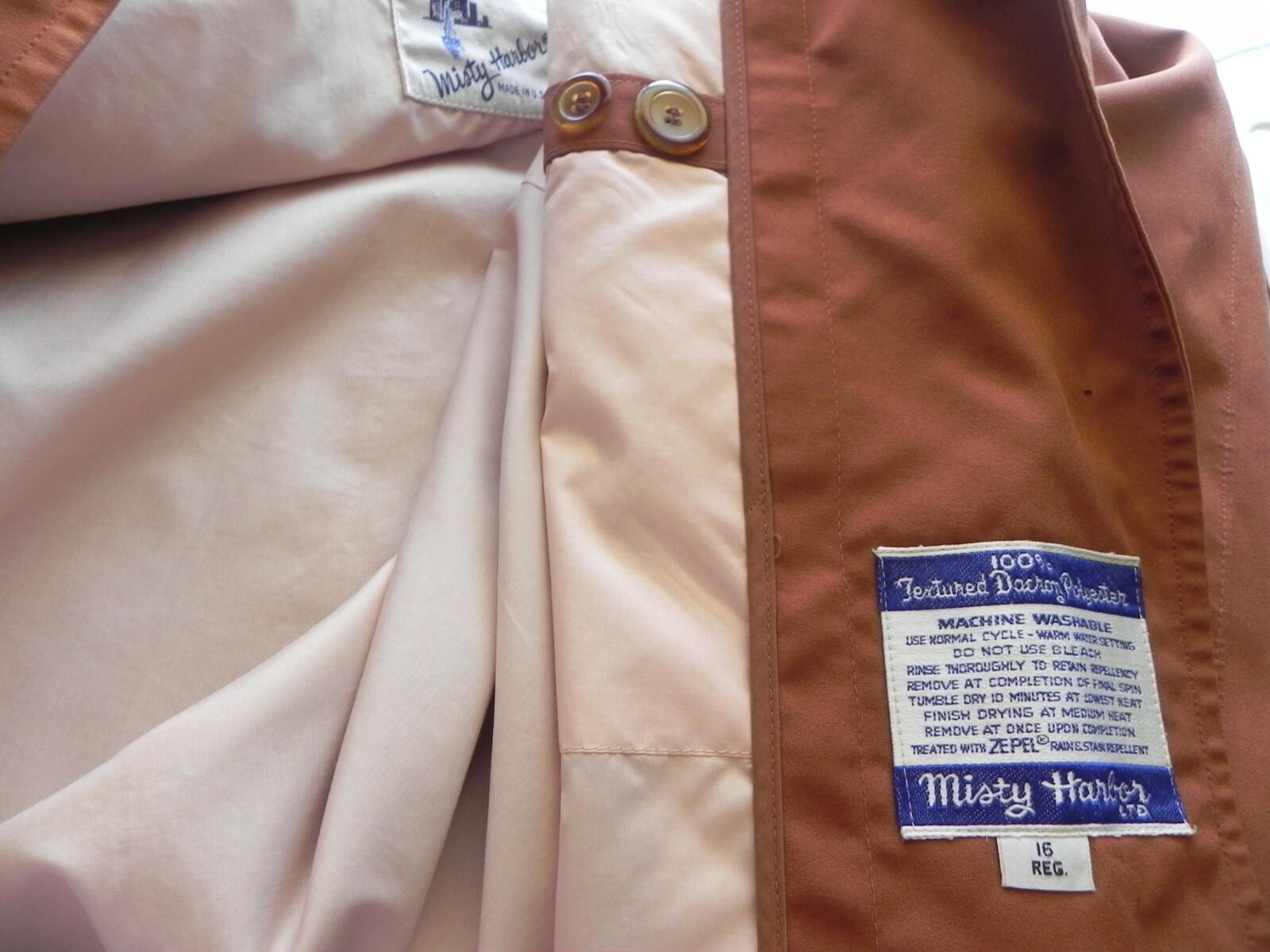 Misty Harbor Any Weather Coat 4 Pockets Raglan/Long Sleeve 16R (fits US L)