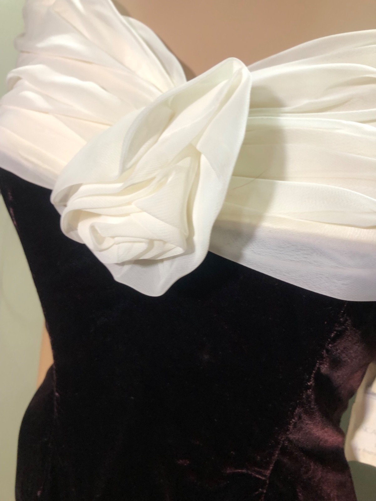 VTG Jessica McClintock Gunne Sax Velvet Cocktail Dress Off Shoulder 90s Gown 6