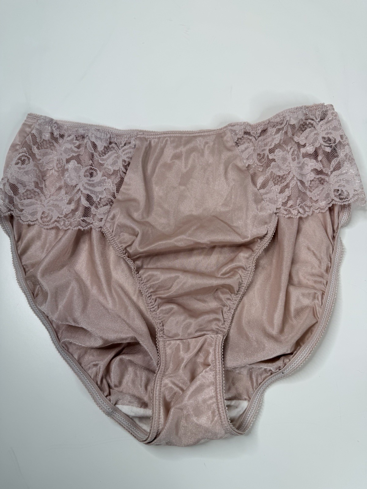 Vintage Maidenform Hi-Leg Panites Sz 7 mauve Nylon Lace Brief NWOT sexy