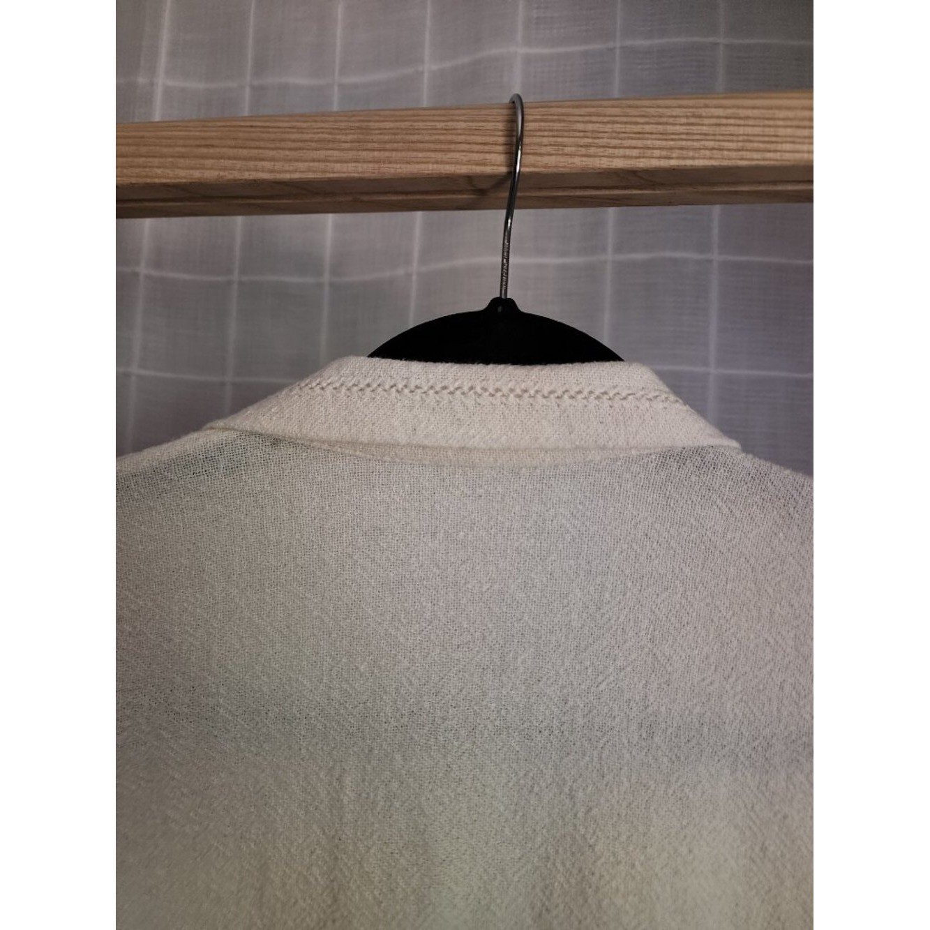 Vintage White Textured Button Front Blouse, Lace Detail, Cottagecore, Size M