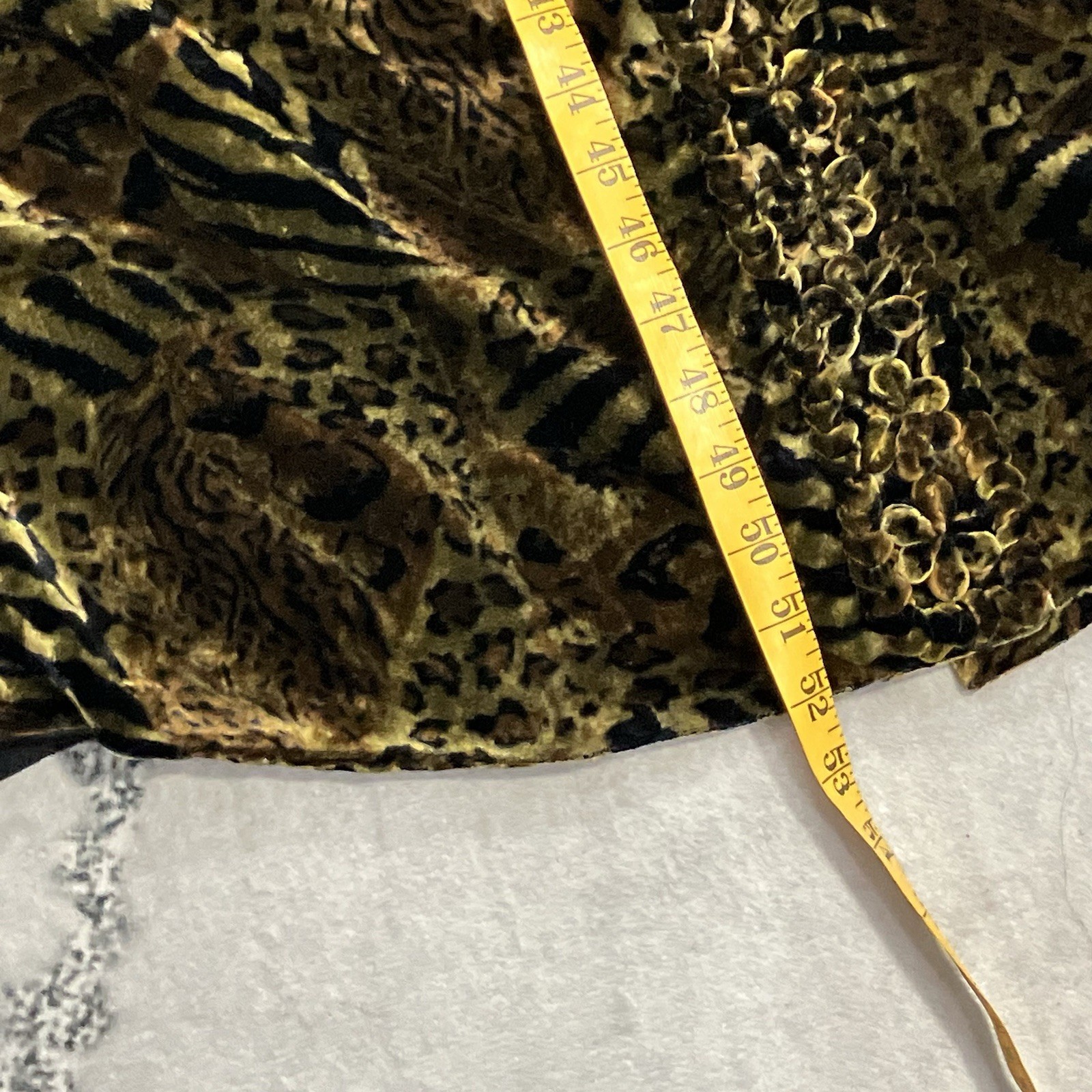 Vintage Rose Animal Print Velvet Burnout Duster Robe Jacket Silk Blend Size M