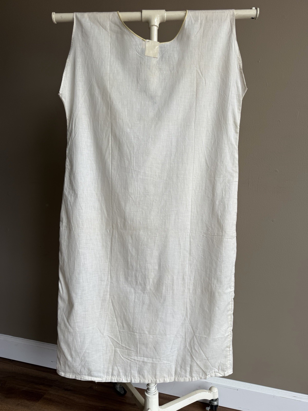 VTG 20s 30s Antique Cotton Night Dress Porto Rican Maid Hand Sewn NOS Lingerie