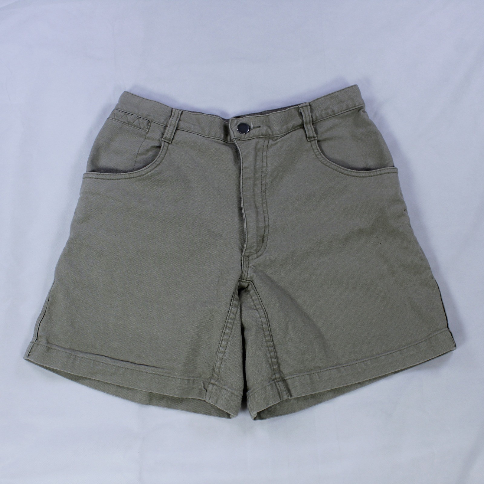 Ibex Vintage High-Waisted Canvas Cotton Shorts for Women, Size 8