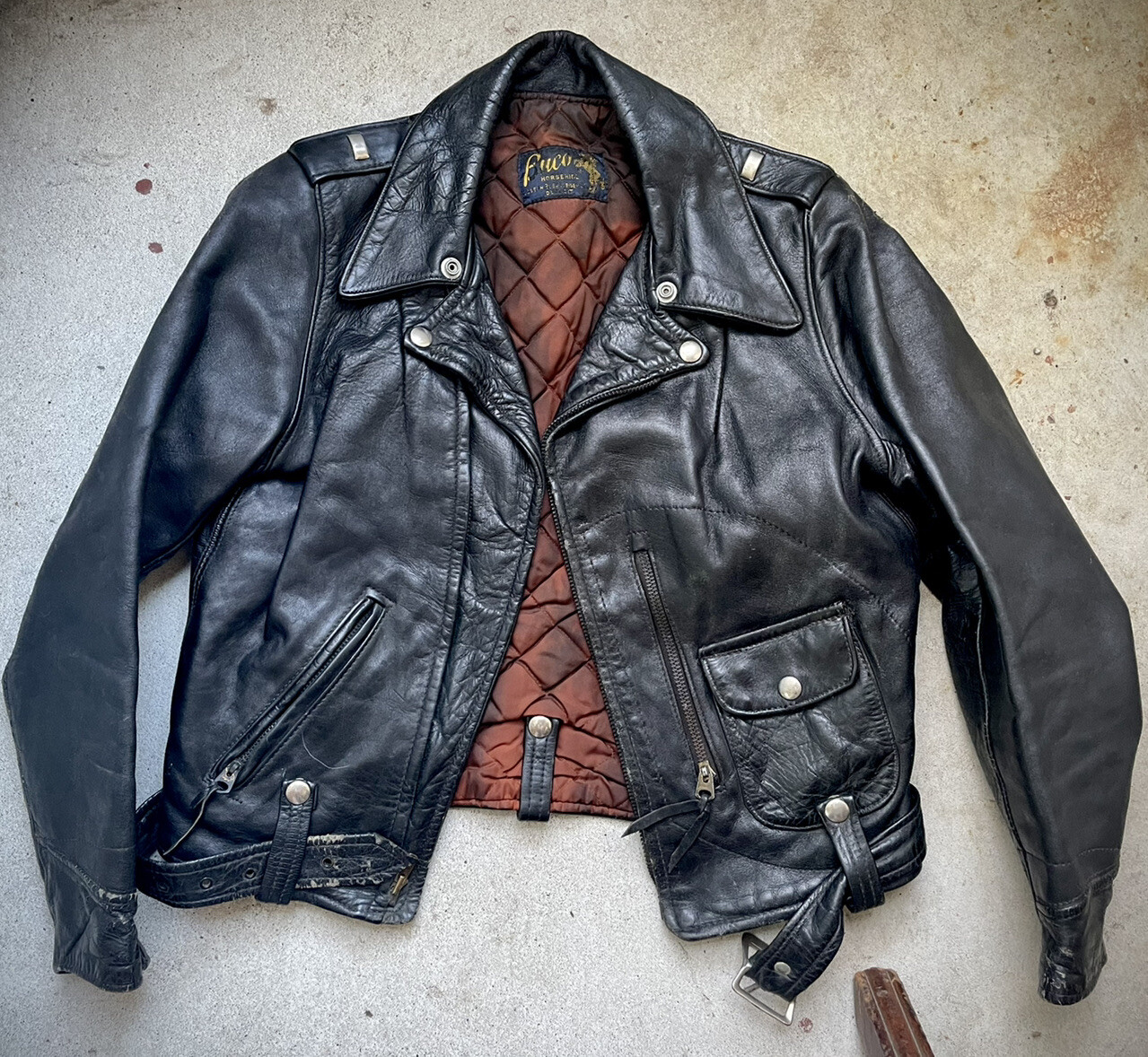 Buco J-12 J-14 Horsehide Leather Jacket 40s 50s Moto S Biker Vintage D Pocket 24