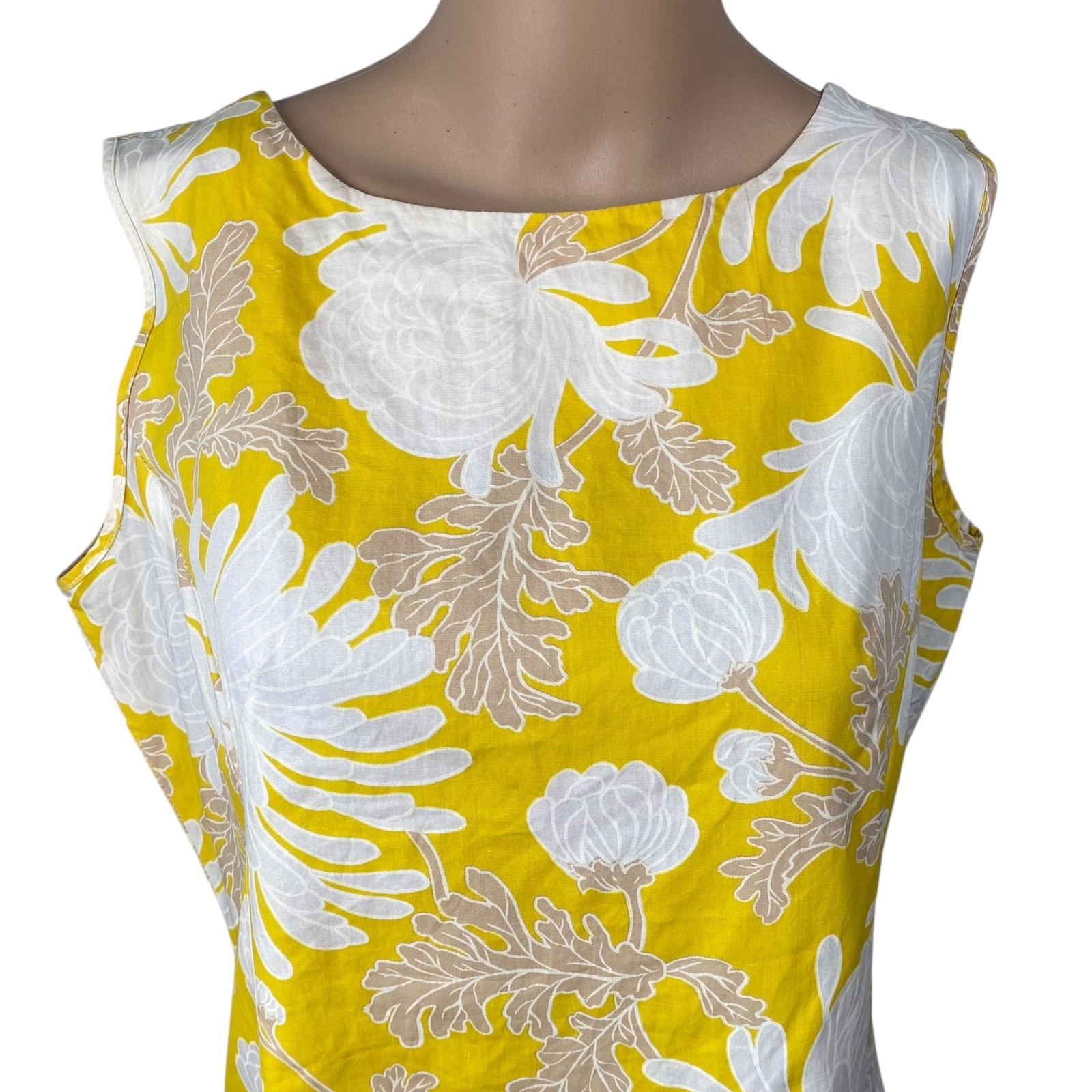 Vtg 60s Dash-About Yellow Floral Split Skirt Scooter Mini Dress SZ 16