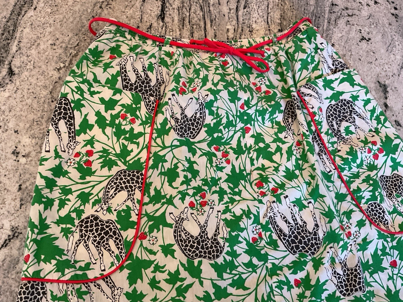 Vintage Peter Popovitch Leafy Strawberry Giraffe Skirt M