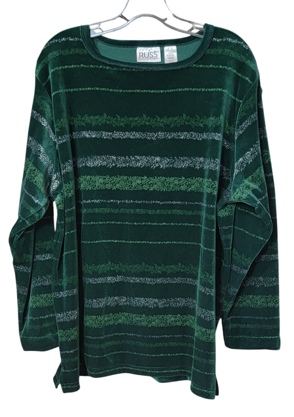 Vintage RUSS LIZ CLAIBORNE Woman&rsquo;s HOLIDAY Crushed Velvet Sweater SIZE XL 16/18
