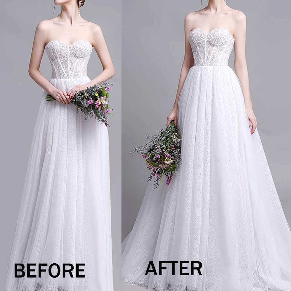 Hoopless Maxi Crinoline Wedding Underskirt Petticoat Evening (L/XL, White)
