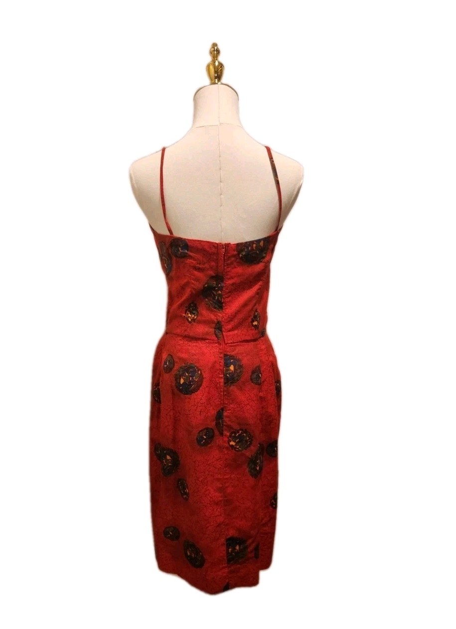 Rare 50s Pauline Lake Royal Hawaiian Hotel Polished Cotton Wrap Sarong Dress XS
