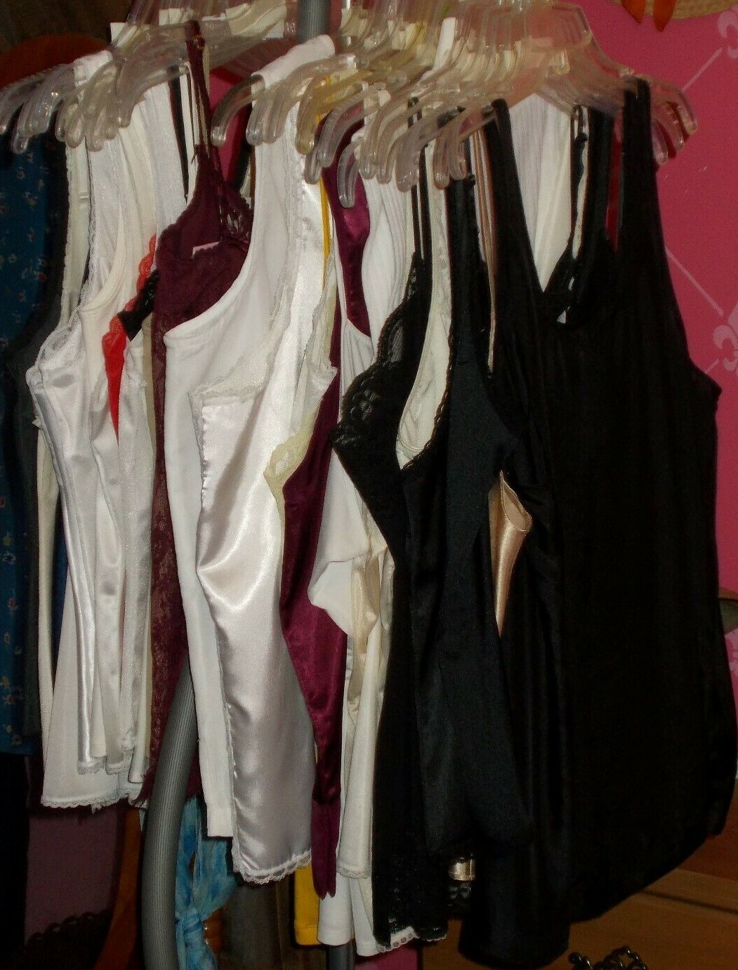 Women Camisole Cami Nylon Poly Spandex 2 Dickey White Ivory Black Red S M XL 3X