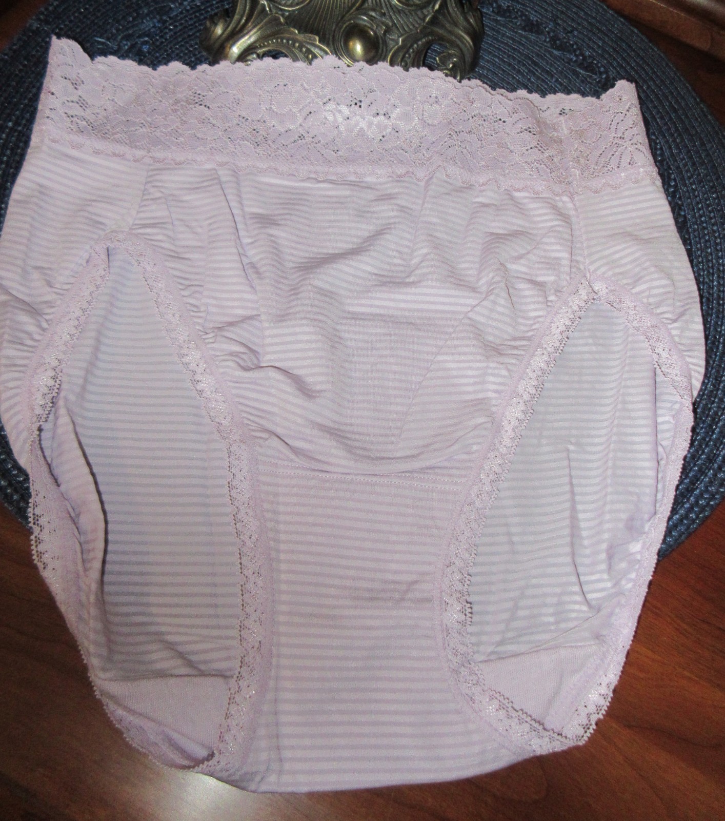 3 PR VANITY FAIR 13135 nylon stretch LACE LIGHT LUXE HI LEG panties 6/M