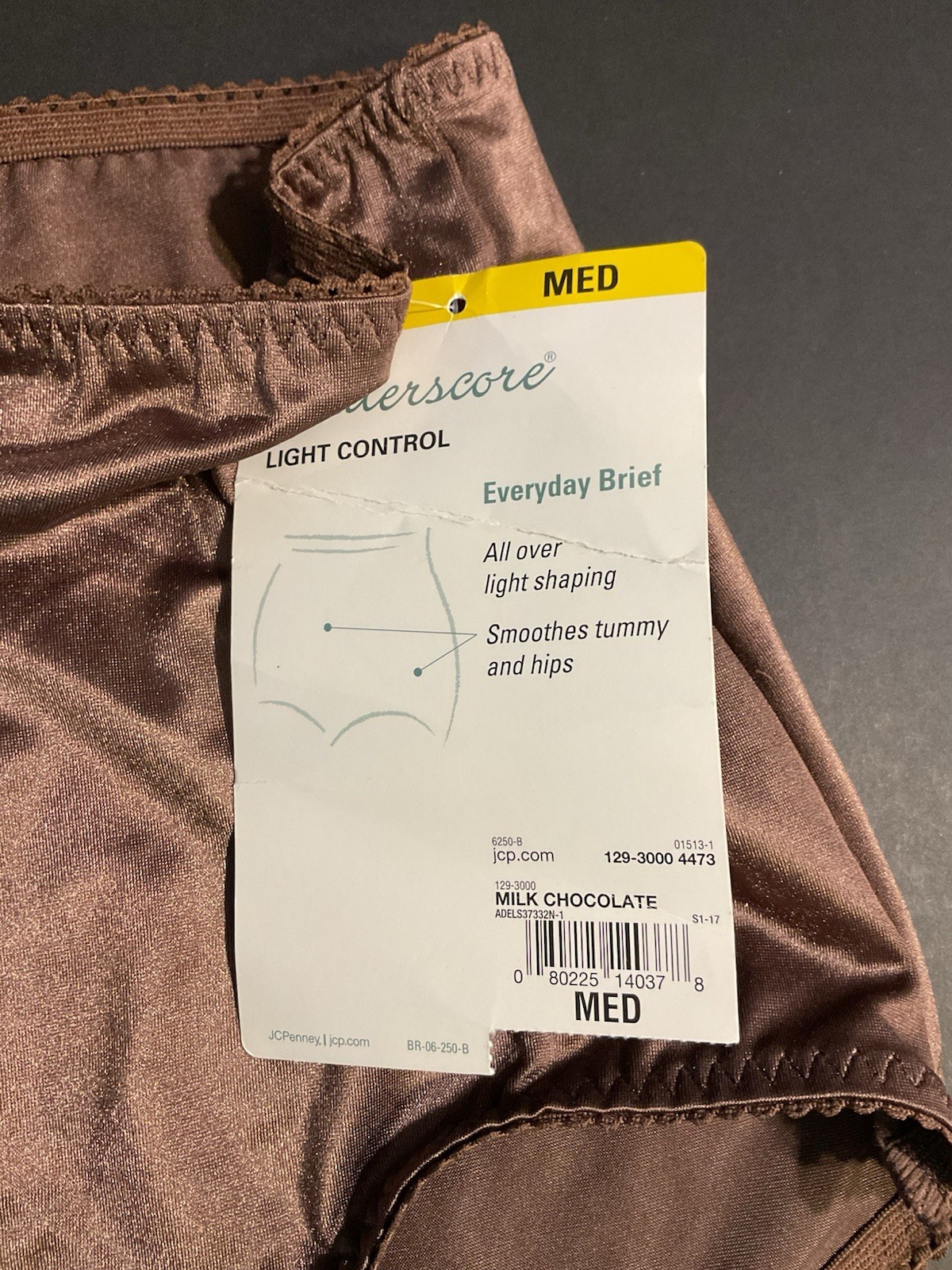 J C Penney Underscore Nylon Light Control Full Brief Panties 6 Medium NWT M/C