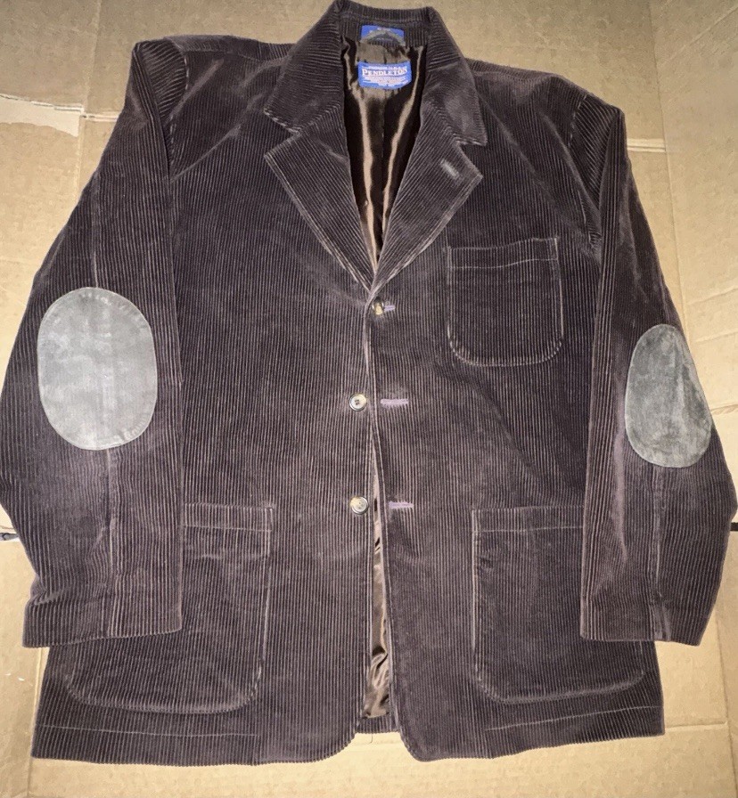 Pendleton Men&rsquo;s Blazer Jacket Corduroy Brown Size XL Elbow Patches