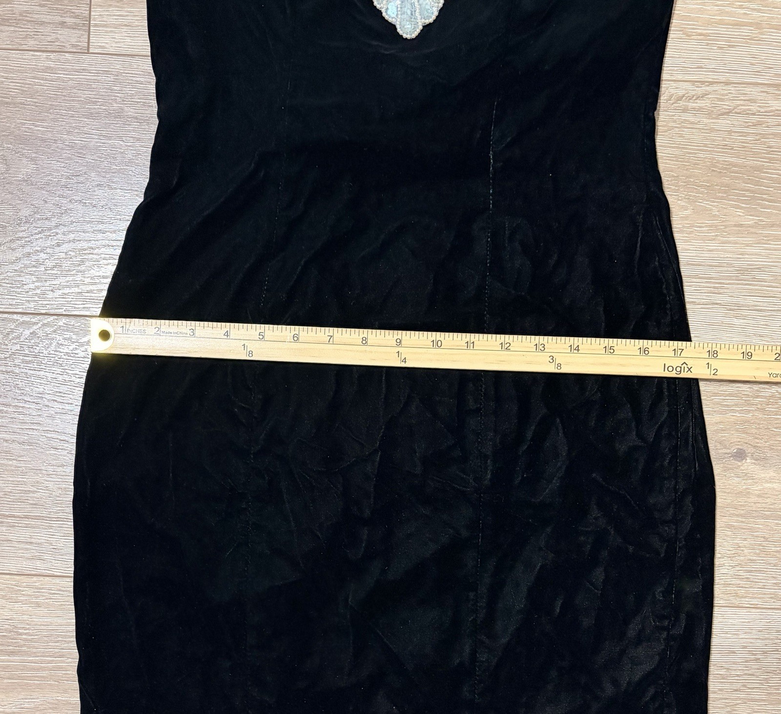 VTG 1980s Style Cocktail Prom Dress Zum Zum Black Velvet Puff Sleeves Sz XS/0-2