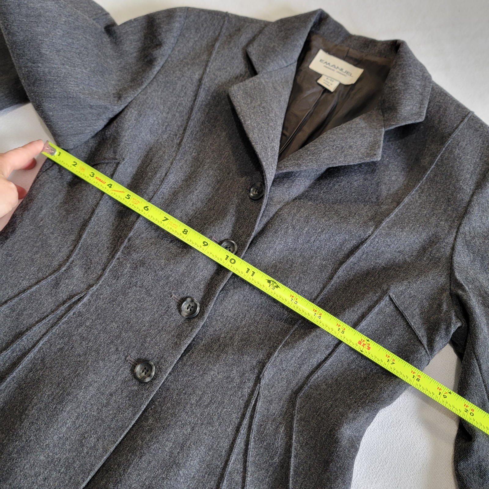 Vintage 90 Single Breasted Blazer Emanuel Ungaro Grey Tailored Women Size S 6/40