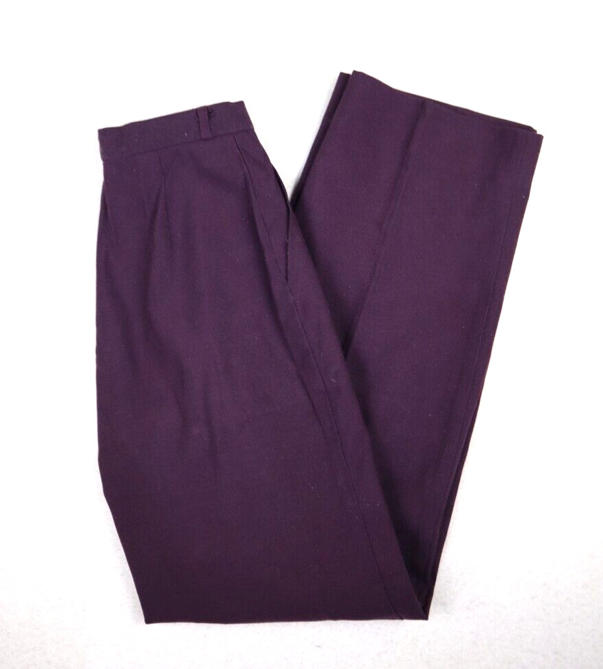 VINTAGE WOMEN&rsquo;S PURPLE PLEATED HIGH WAIST PANTS – HABERDASHER – 25IN WAIST