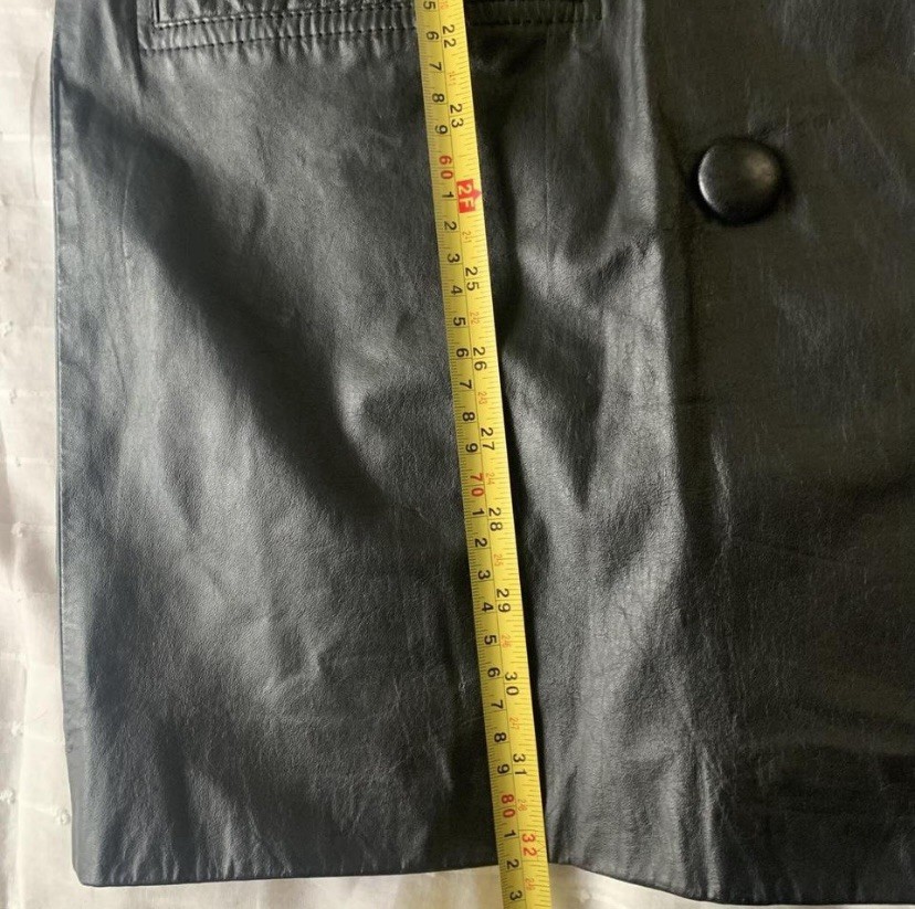 Vintage blazer Comint black leather double-breasted Blazer coat size M