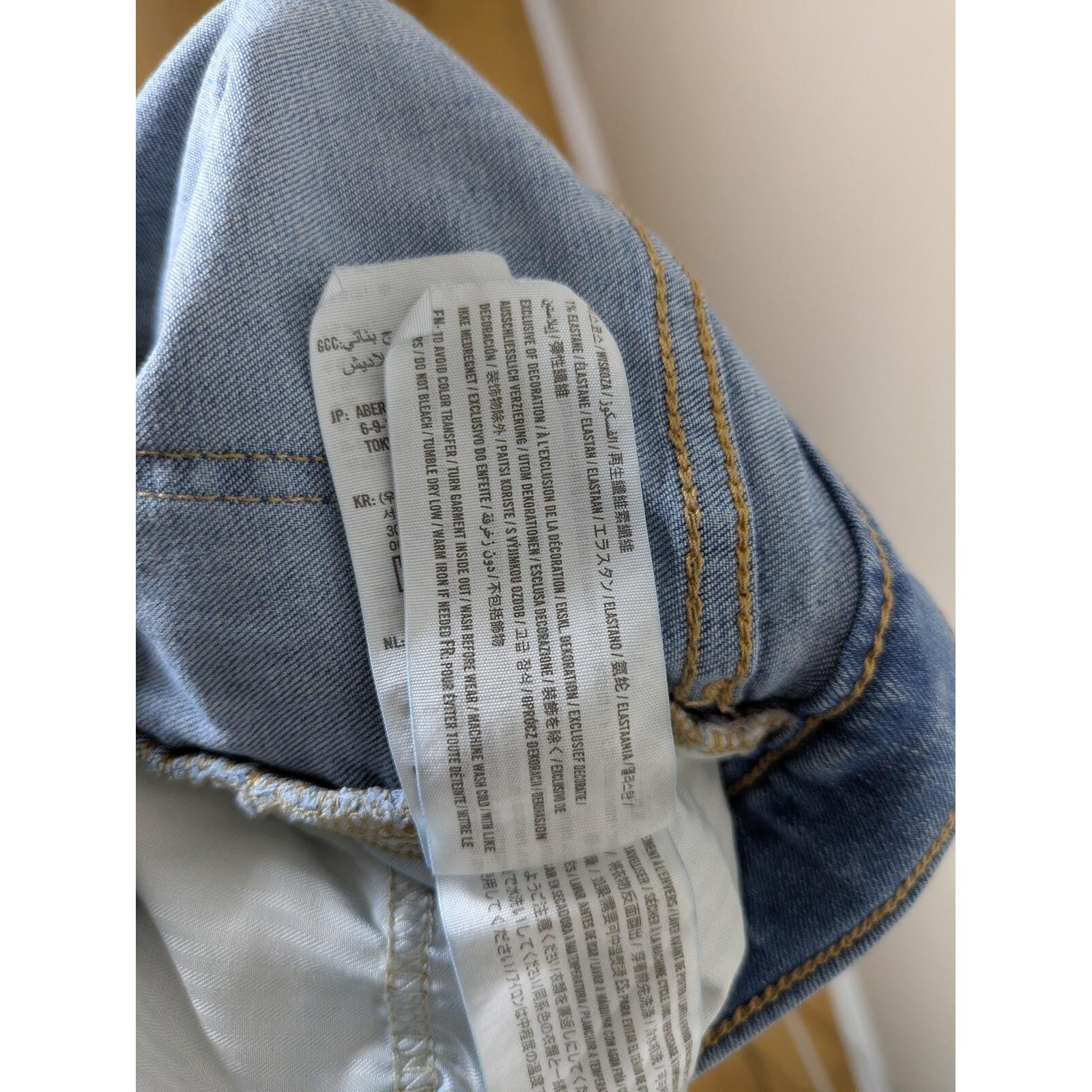 Y2K Abercrombie & Fitch High Rise Flare Jeans Patchwork Style Western 26 x 25in