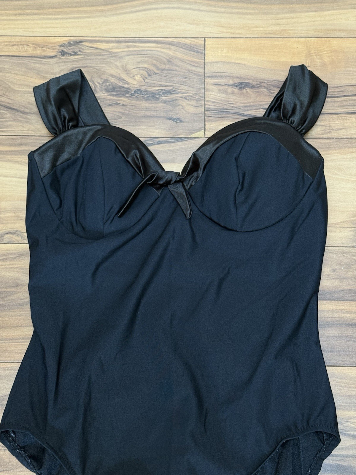 Vtg Miraclesuit One Piece Bathing Swim Suit 50s 60s Style IGLWU Black Pinup M/14