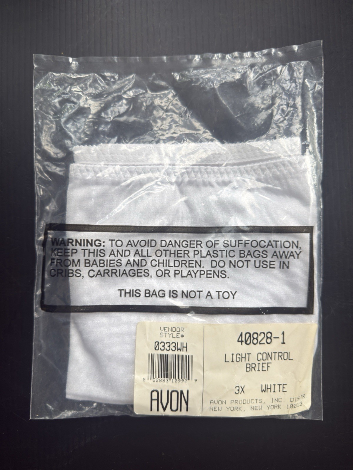 AVON LIGHT CONTROL BRIEF 3XL WHITE PANTY VINTAGE LINGERIE PANTIES