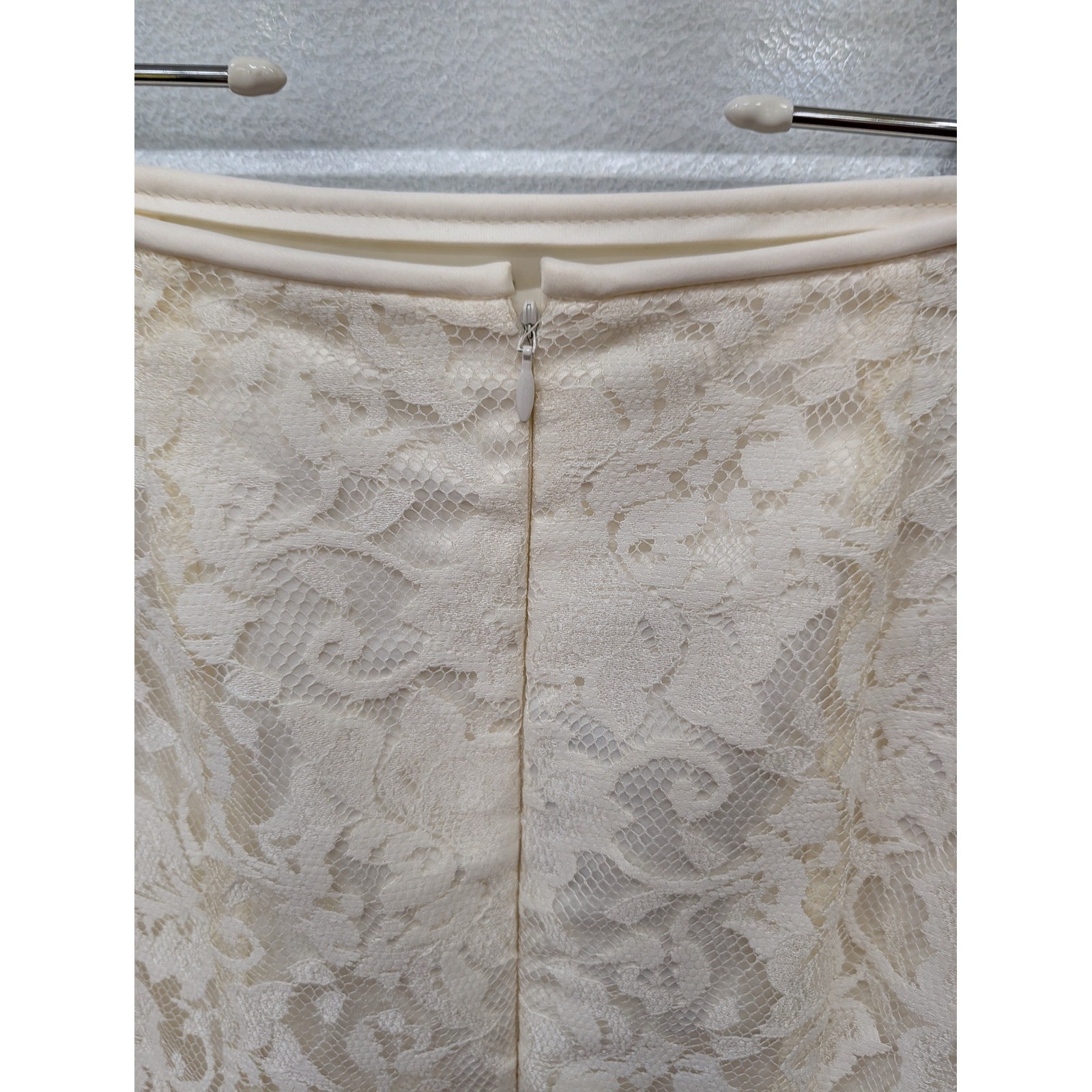 Vinrage 90s Scott McClintock Cottage Cream Floral Lace Mermaid Maxi Skirt- 8